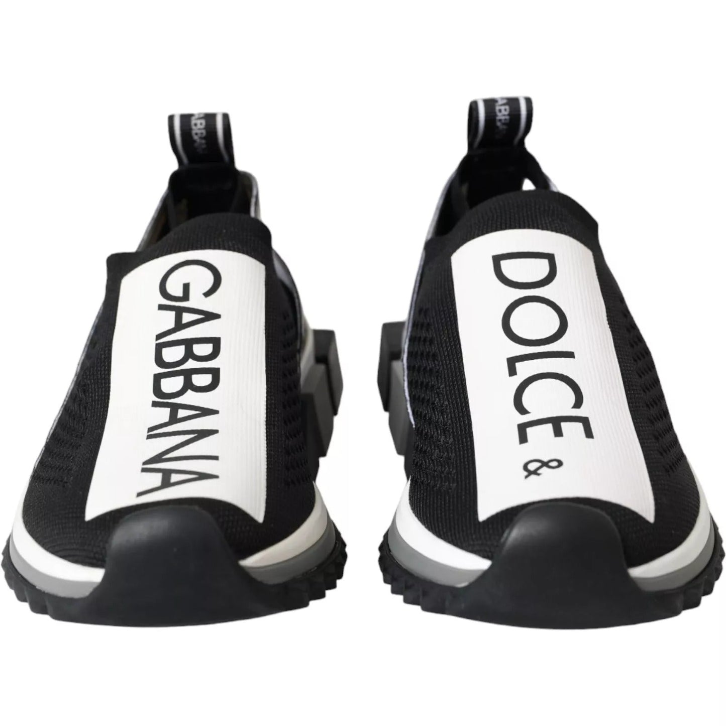 Dolce & Gabbana Black White Slip On Sorrento Sneakers Shoes - SMARTMARTNZ