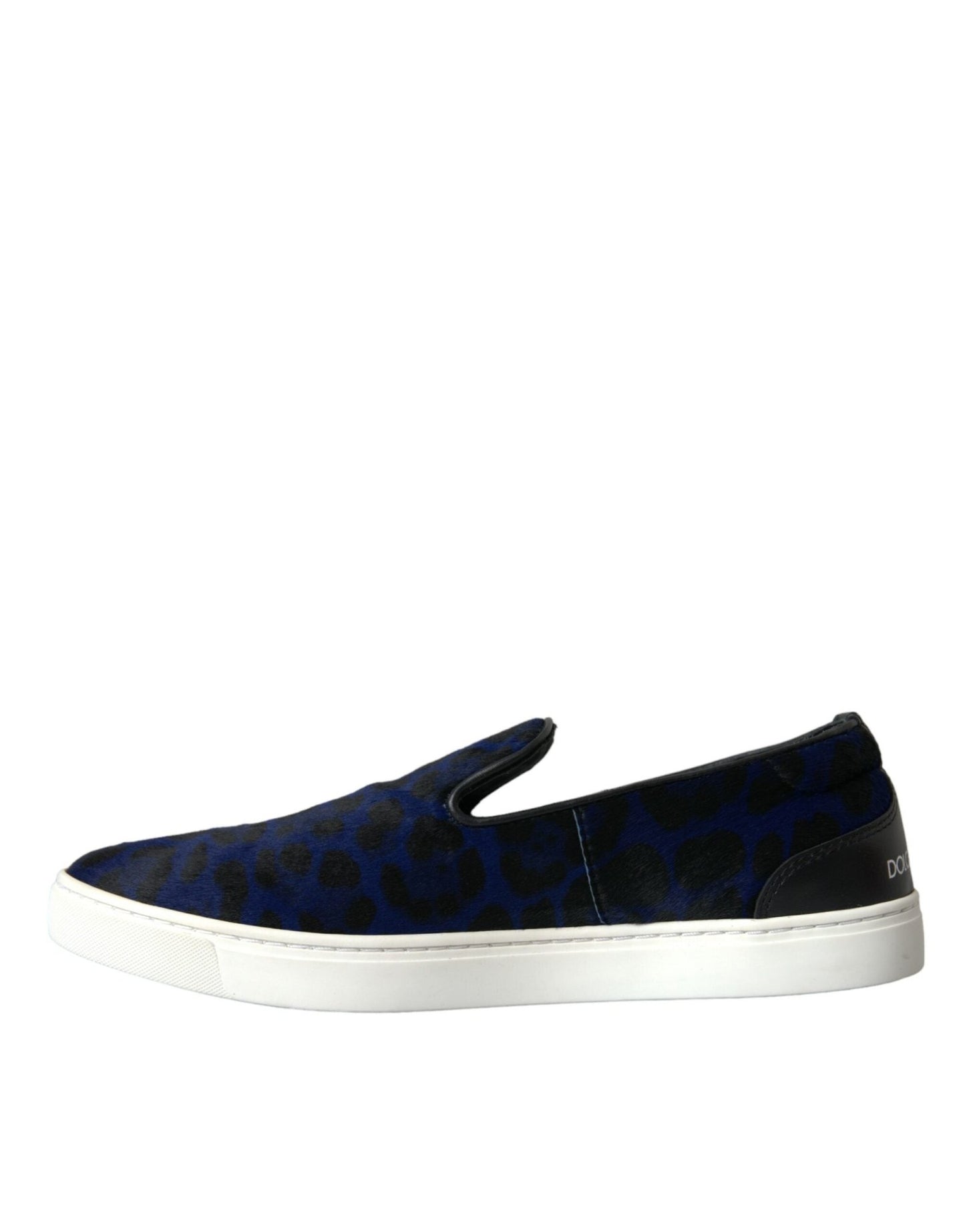 Dolce & Gabbana Blue Calfskin Hair Leopard Sneakers Shoes - SMARTMARTNZ