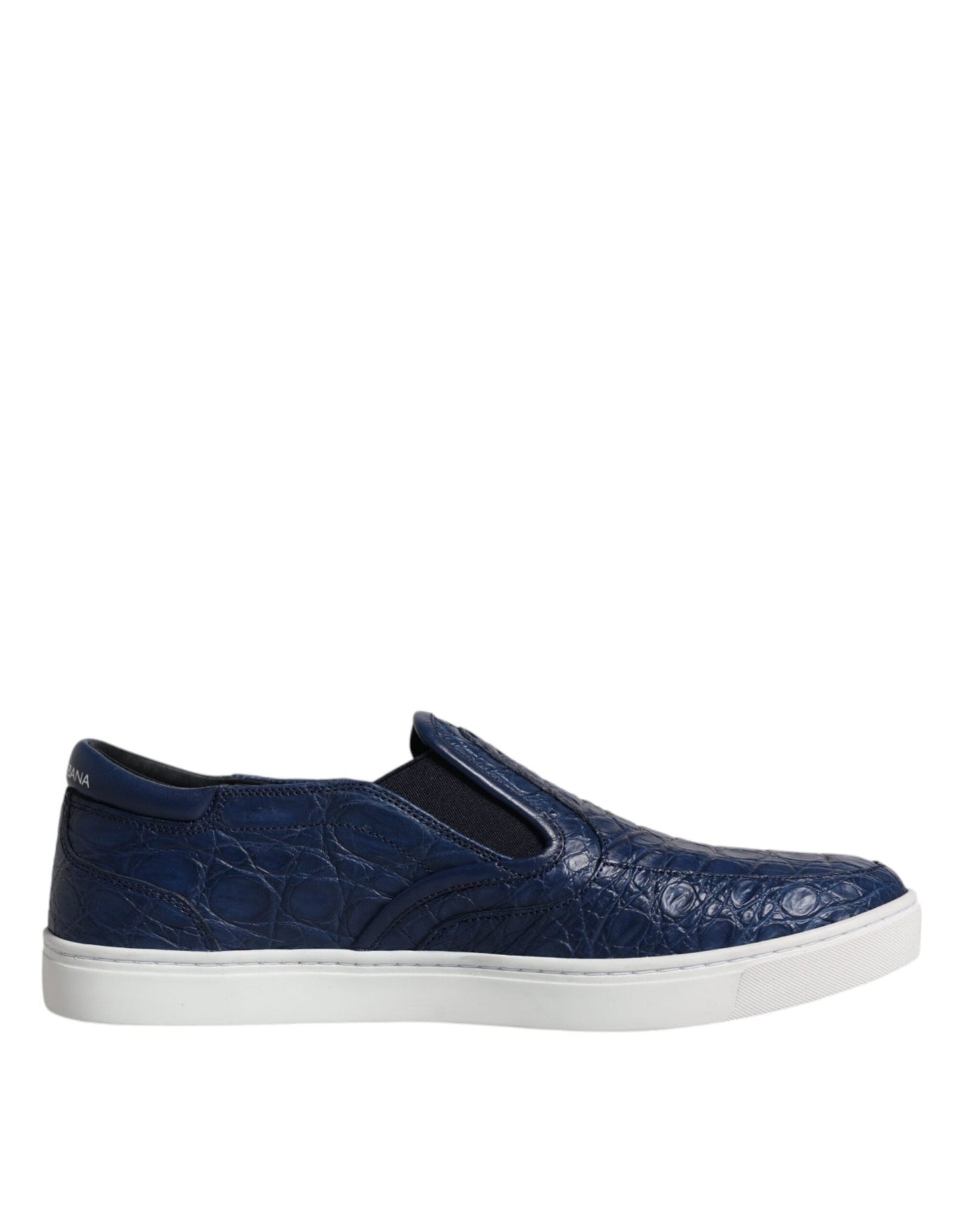 Dolce & Gabbana Blue Croc Exotic Leather Men Sneakers Shoes - SMARTMARTNZ