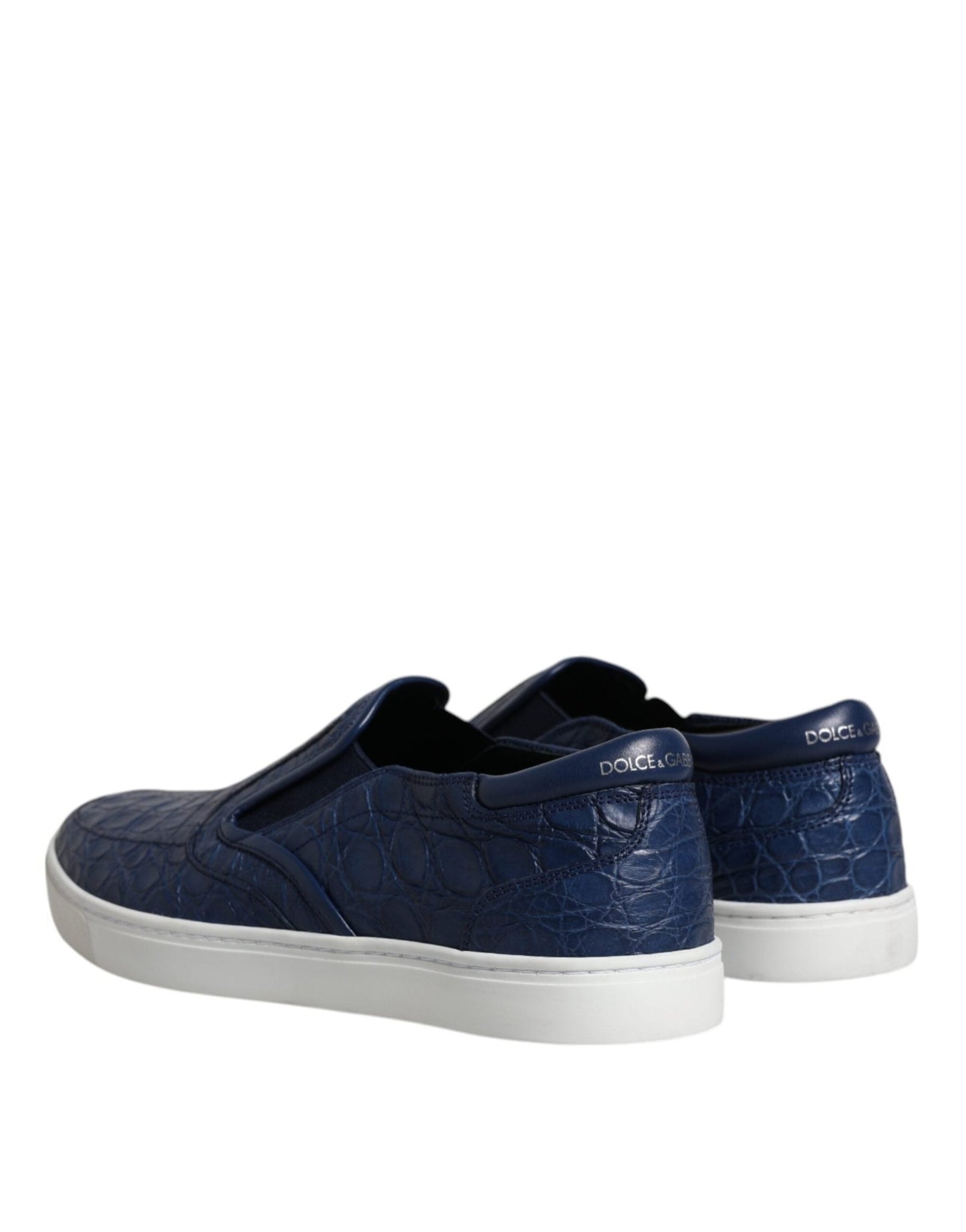 Dolce & Gabbana Blue Croc Exotic Leather Men Sneakers Shoes - SMARTMARTNZ