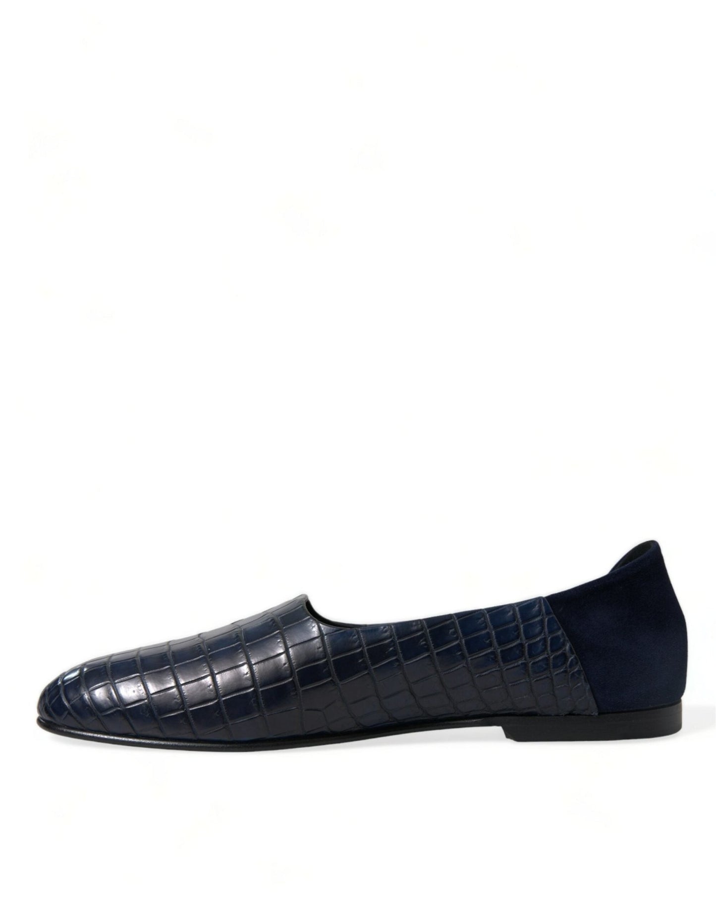 Dolce & Gabbana Blue Crocodile Leather Loafers Slip On Shoes - SMARTMARTNZ