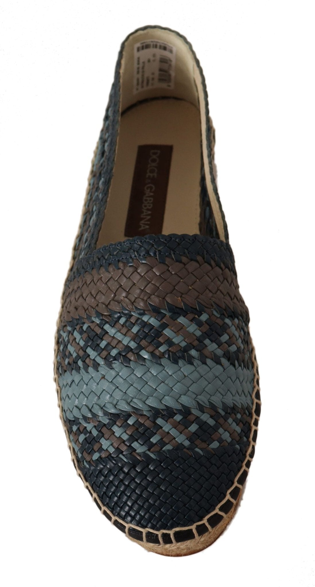 Dolce & Gabbana Blue Gray Slip On Buffalo Espadrille Shoes - SMARTMARTNZ