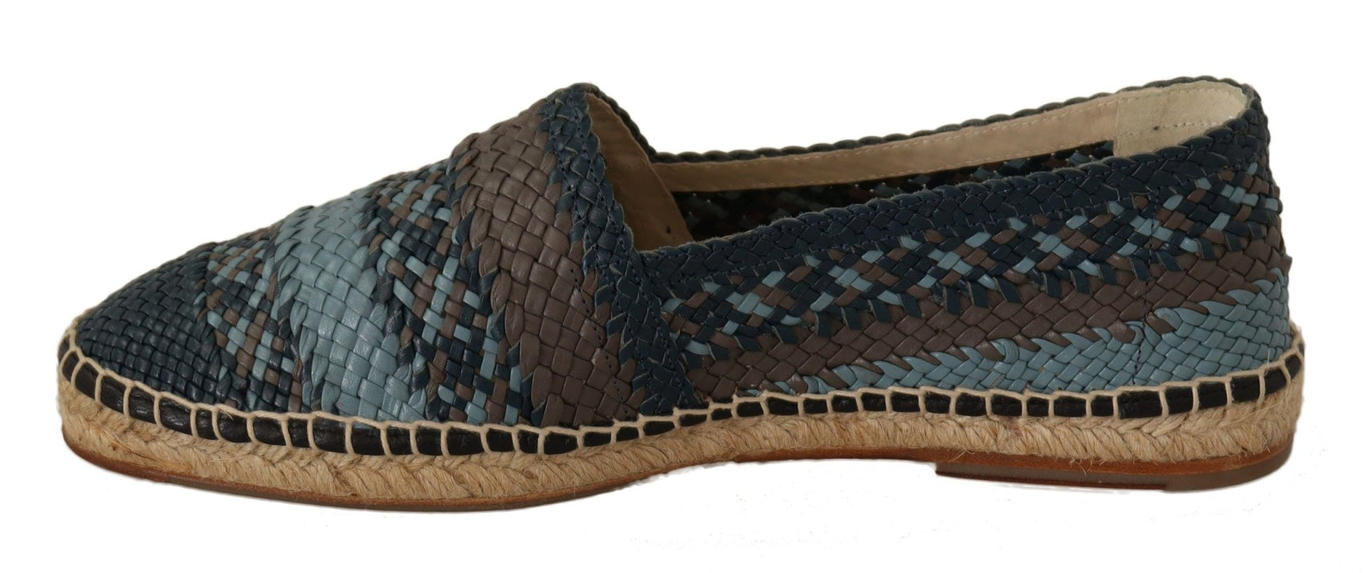 Dolce & Gabbana Blue Gray Slip On Buffalo Espadrille Shoes - SMARTMARTNZ
