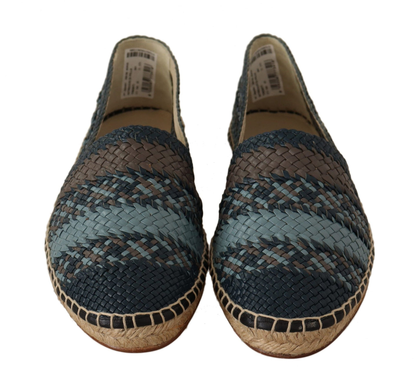 Dolce & Gabbana Blue Gray Slip On Buffalo Espadrille Shoes - SMARTMARTNZ