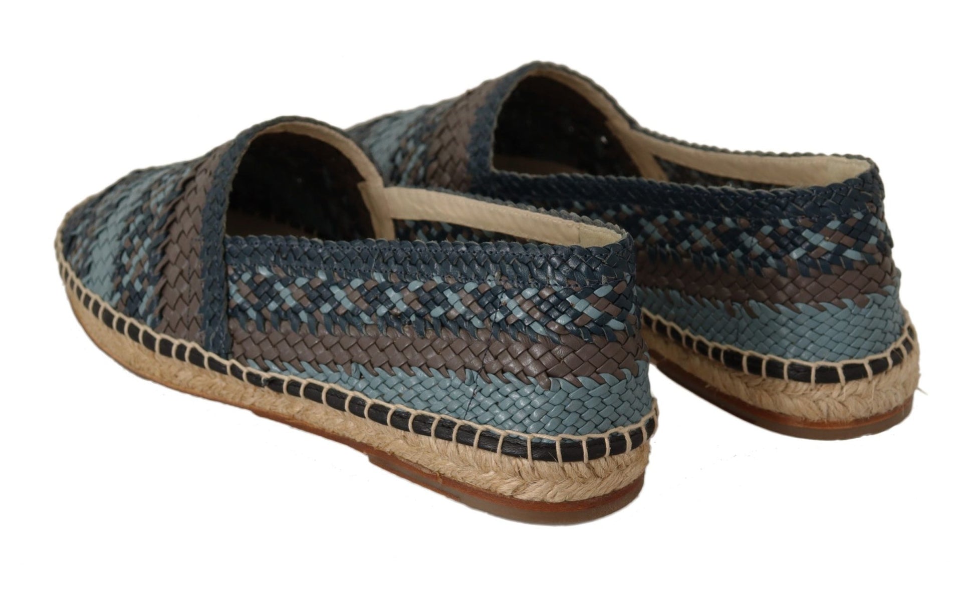 Dolce & Gabbana Blue Gray Slip On Buffalo Espadrille Shoes - SMARTMARTNZ