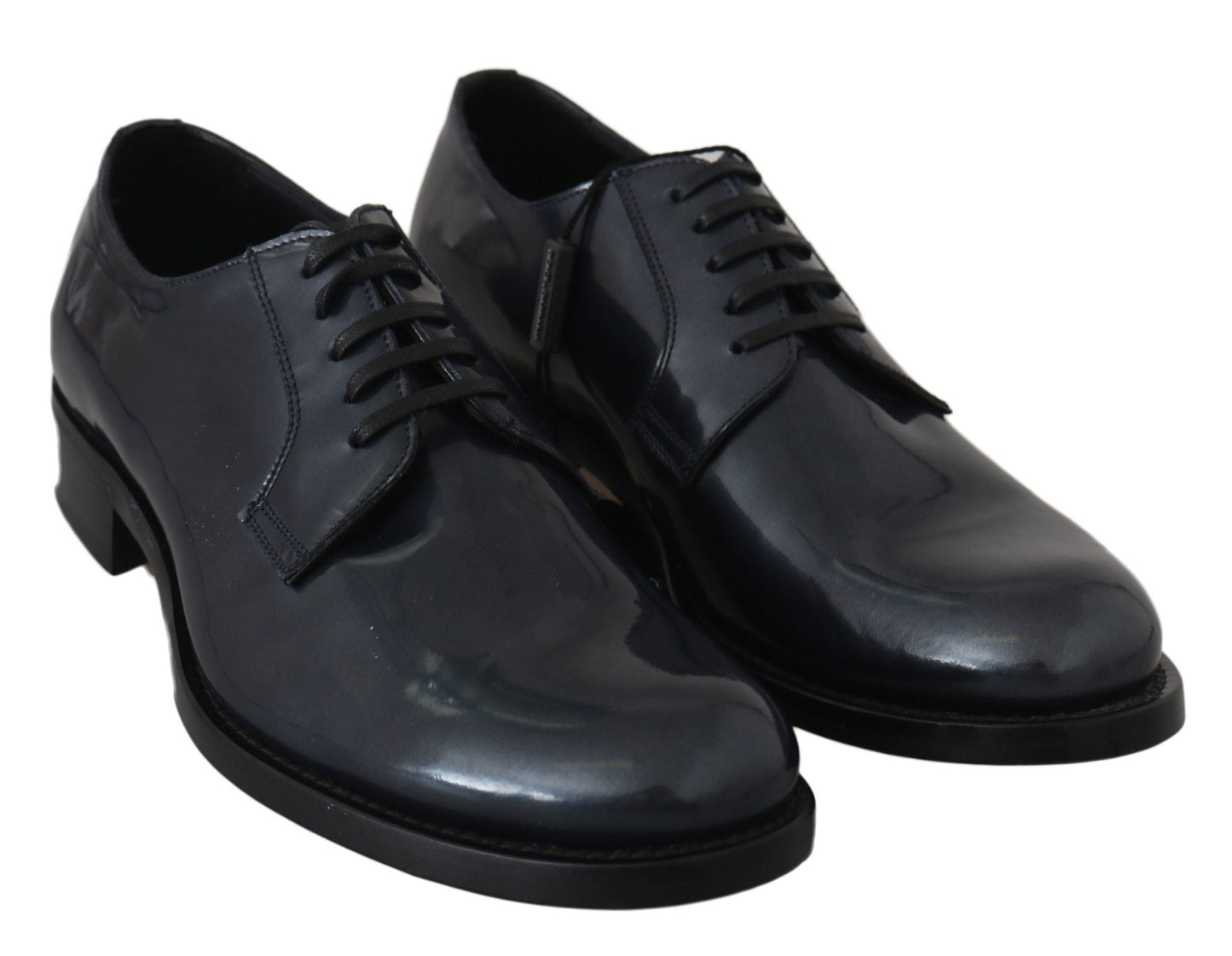 Dolce & Gabbana Blue Leather Derby Dress Formal Shoes - SMARTMARTNZ