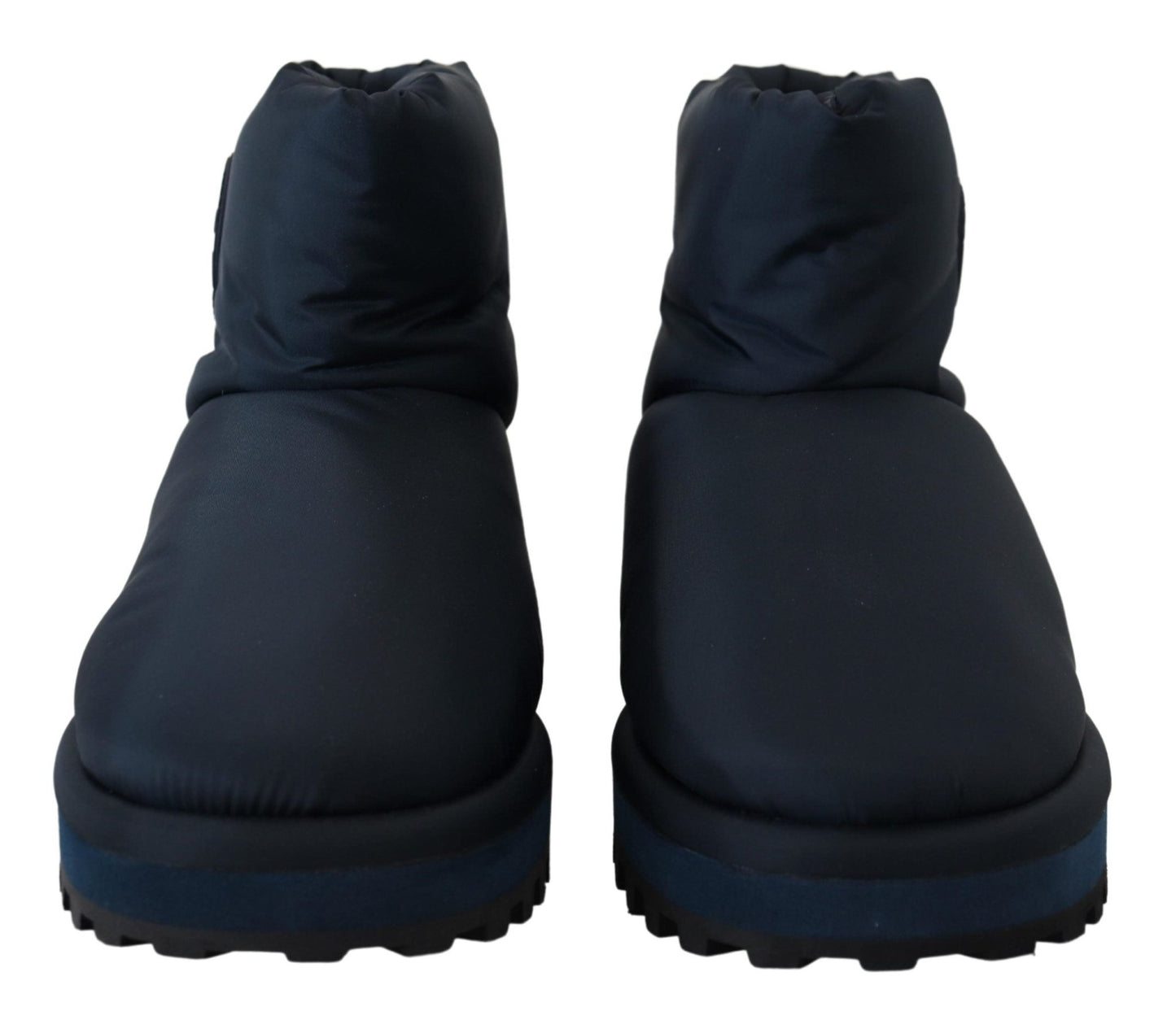 Dolce & Gabbana Blue Nylon Boots Padded Mid Calf Shoes - SMARTMARTNZ