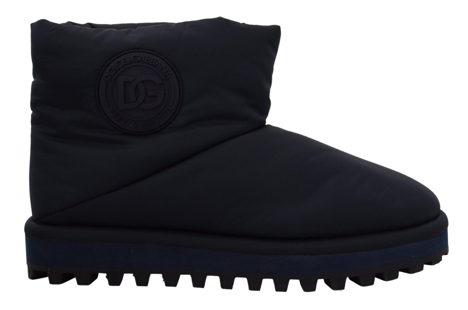 Dolce & Gabbana Blue Nylon Boots Padded Mid Calf Shoes - SMARTMARTNZ