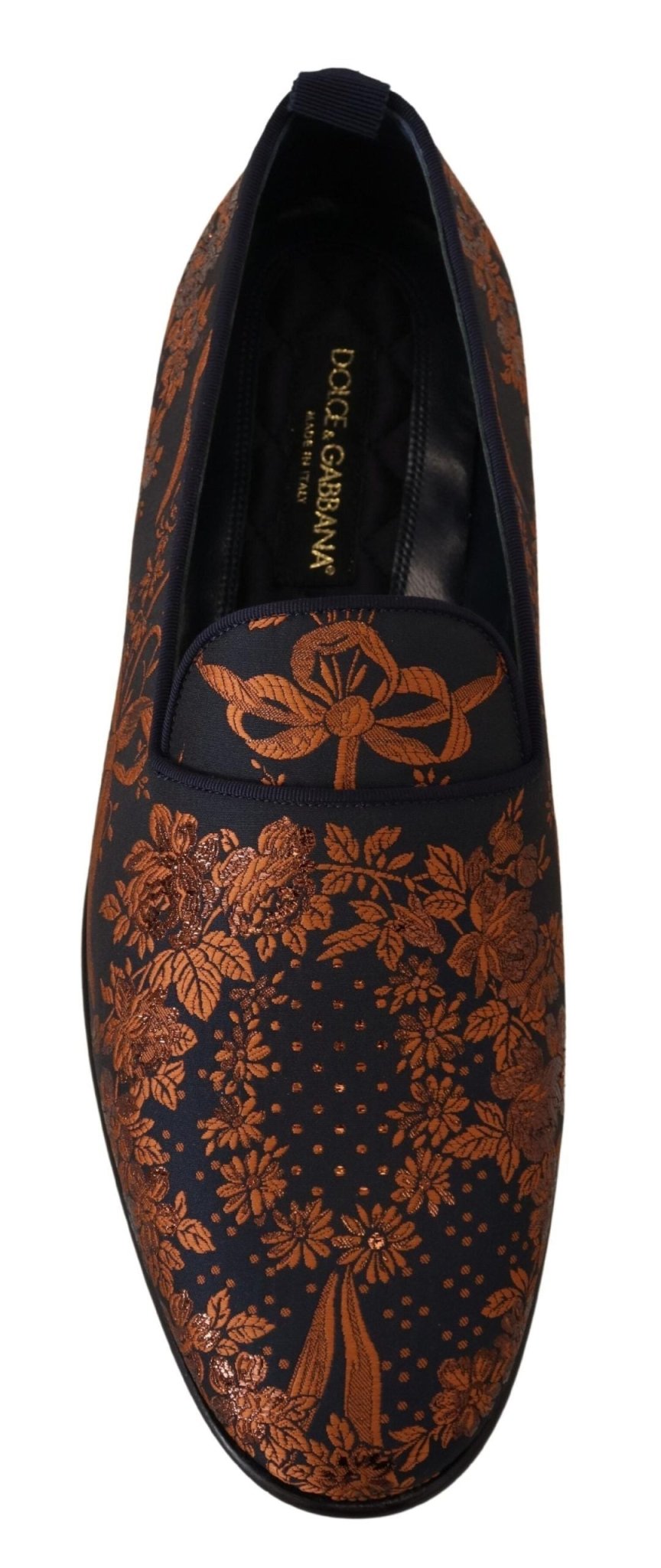 Dolce & Gabbana Blue Rust Floral Slippers Loafers Shoes - SMARTMARTNZ