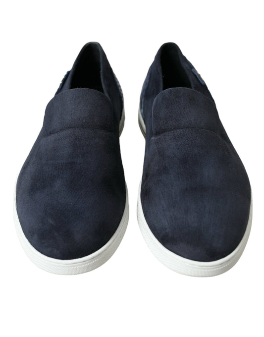 Dolce & Gabbana Blue Suede Caiman Loafers Saint Tropez Shoes - SMARTMARTNZ