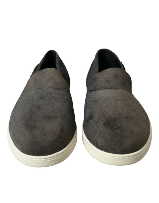 Dolce & Gabbana Blue Suede Caiman Men Loafers Slippers Shoes - SMARTMARTNZ
