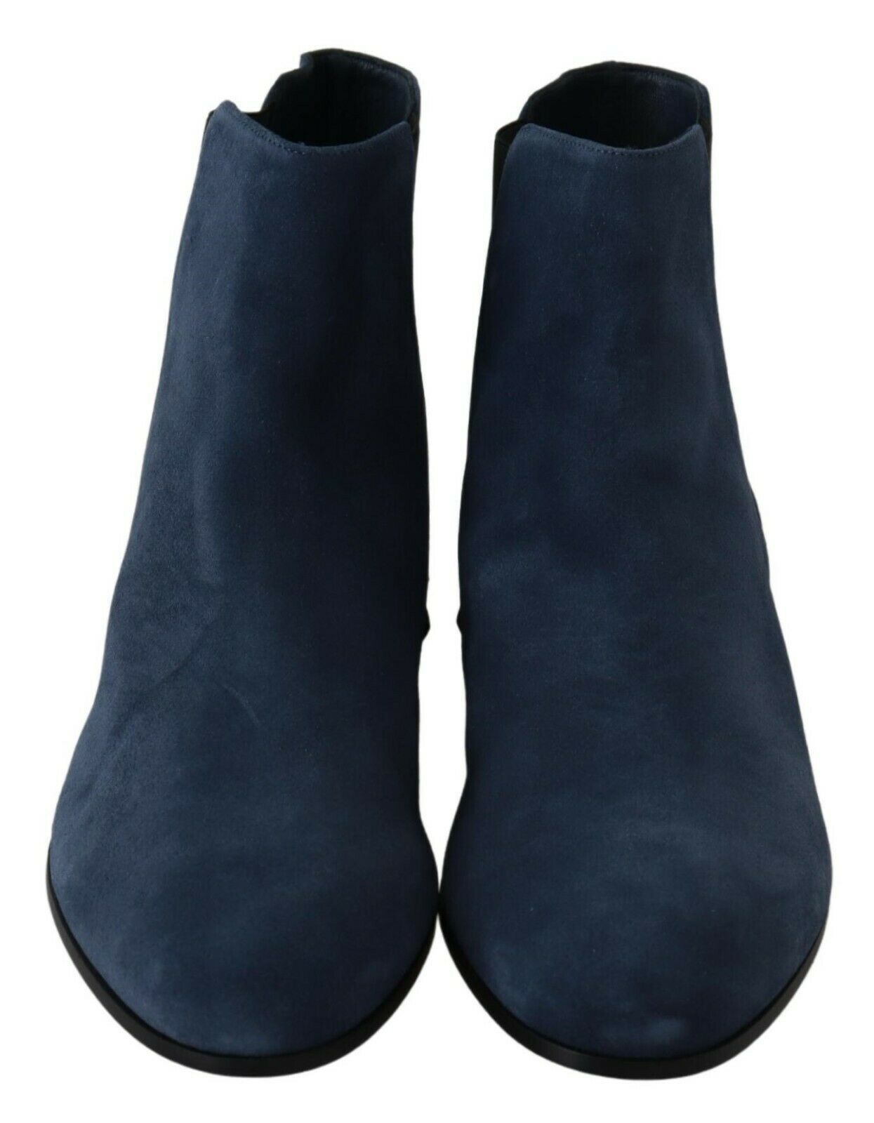 Dolce & Gabbana Blue Suede Embellished Studded Boots Shoes - SMARTMARTNZ