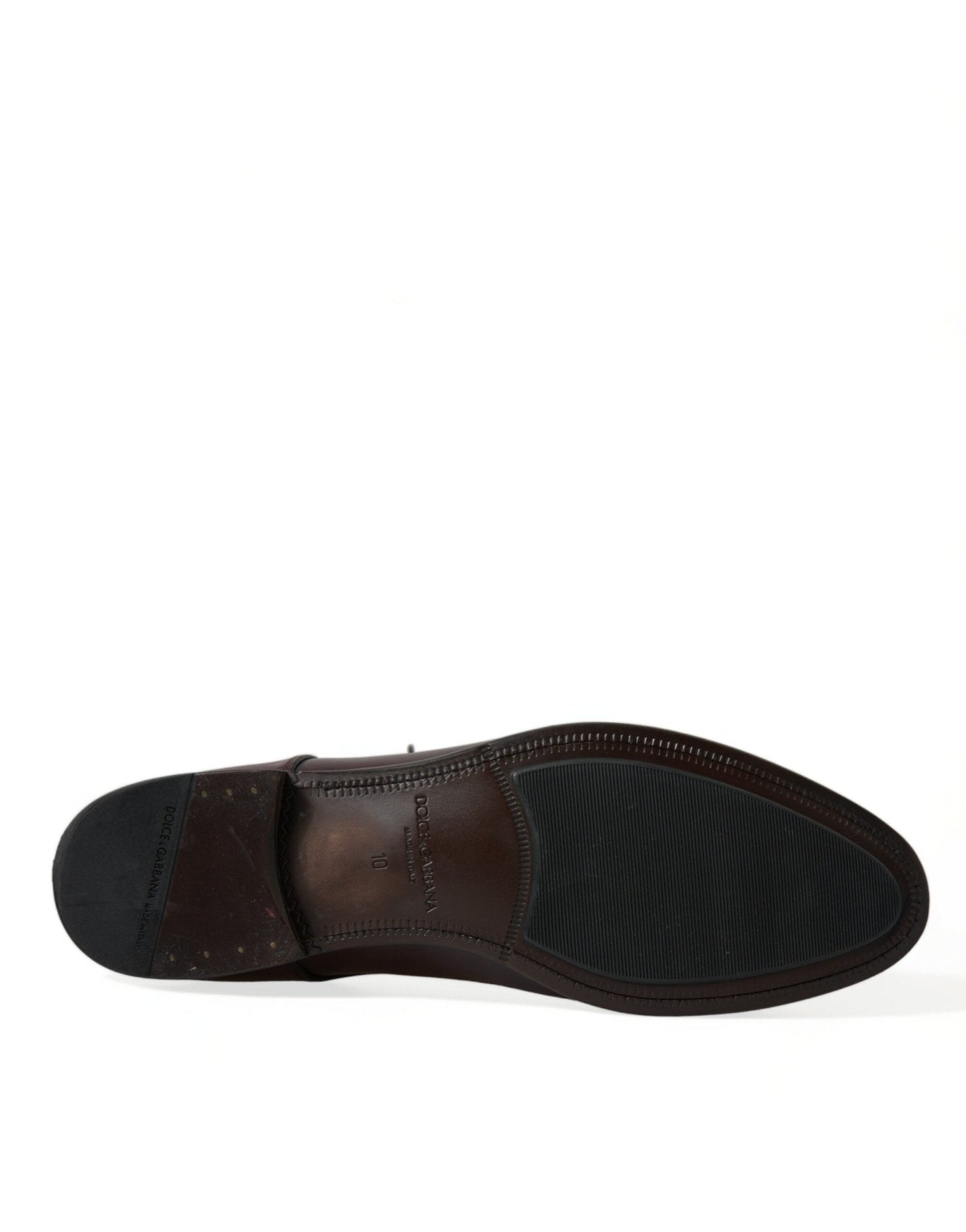 Dolce & Gabbana Bordeaux Leather Men Formal Derby Dress Shoes - SMARTMARTNZ