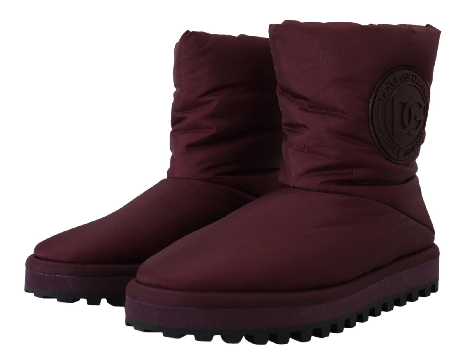 Dolce & Gabbana Bordeaux Nylon Boots Padded Mid Shoes - SMARTMARTNZ