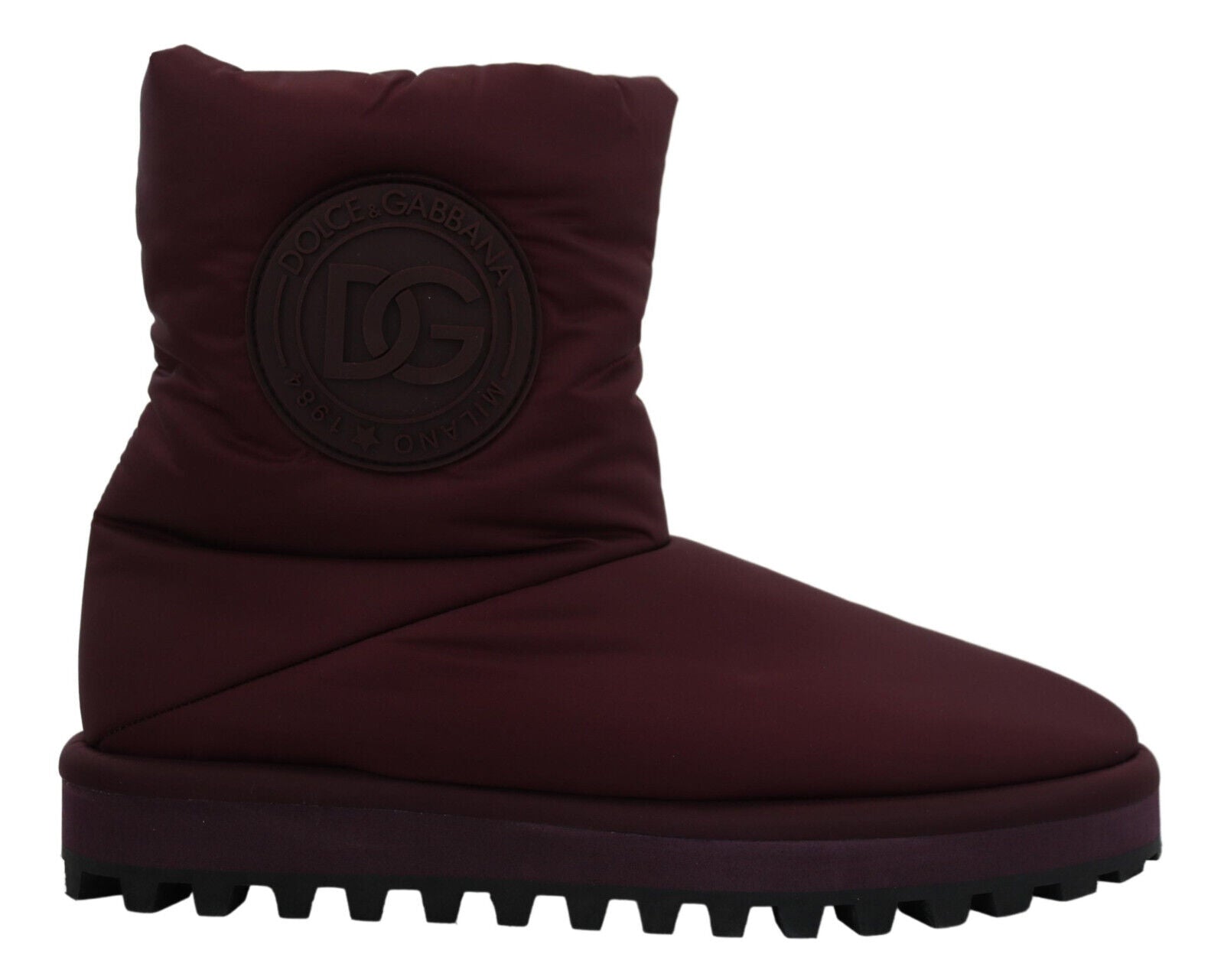Dolce & Gabbana Bordeaux Nylon Boots Padded Mid Shoes - SMARTMARTNZ