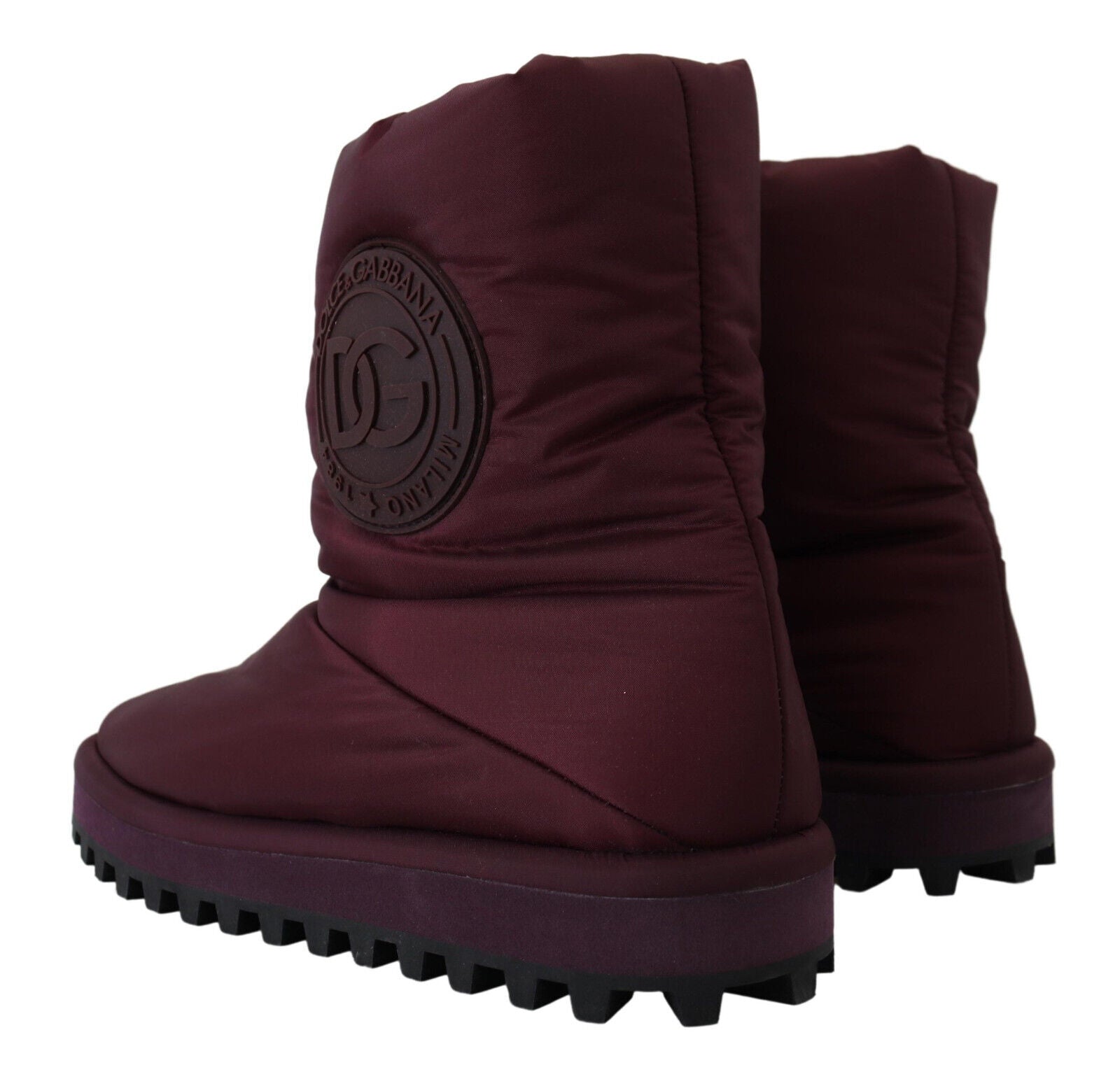 Dolce & Gabbana Bordeaux Nylon Boots Padded Mid Shoes - SMARTMARTNZ