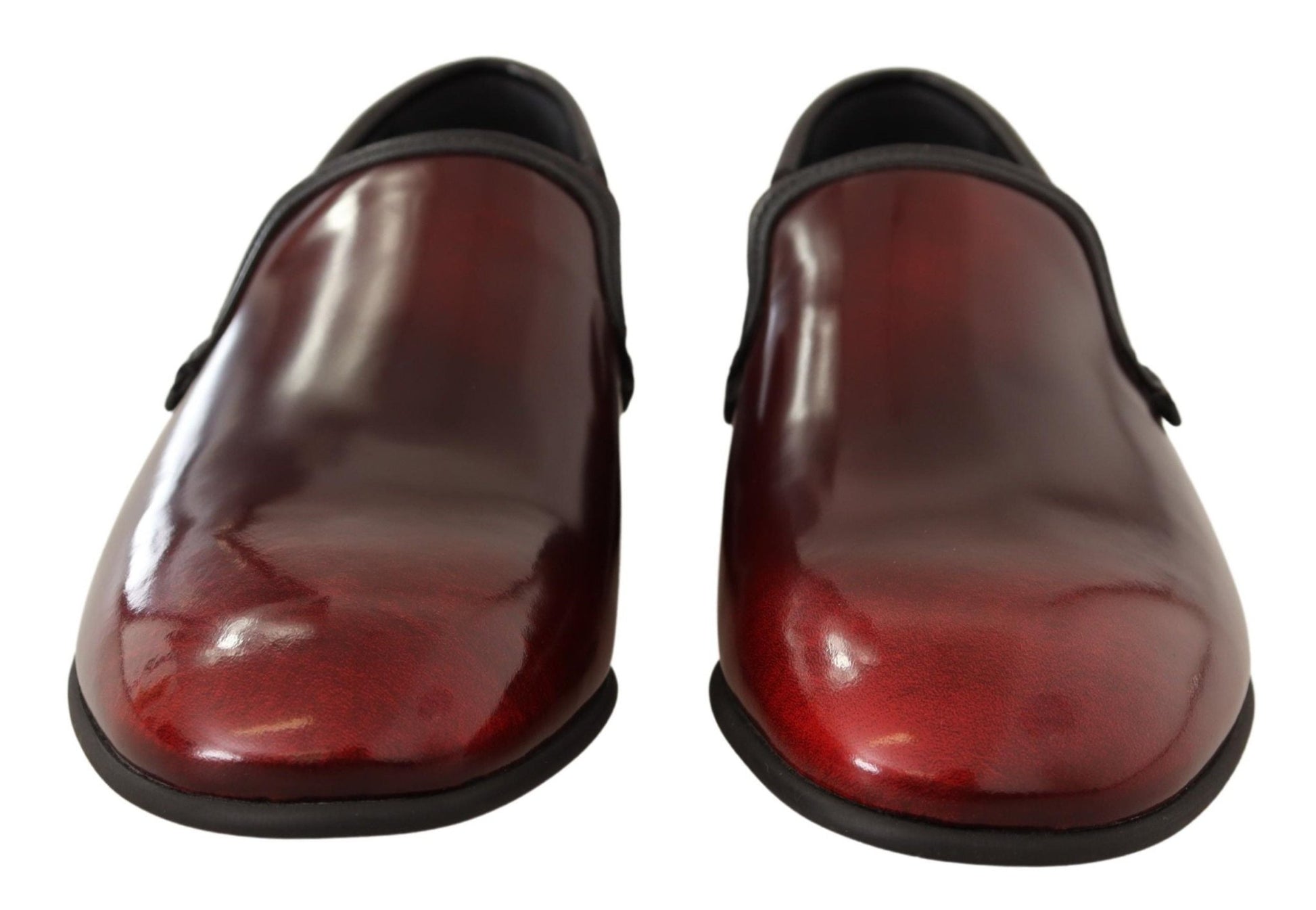 Dolce & Gabbana Bordeaux Patent Leather Dress Loafers Shoes - SMARTMARTNZ