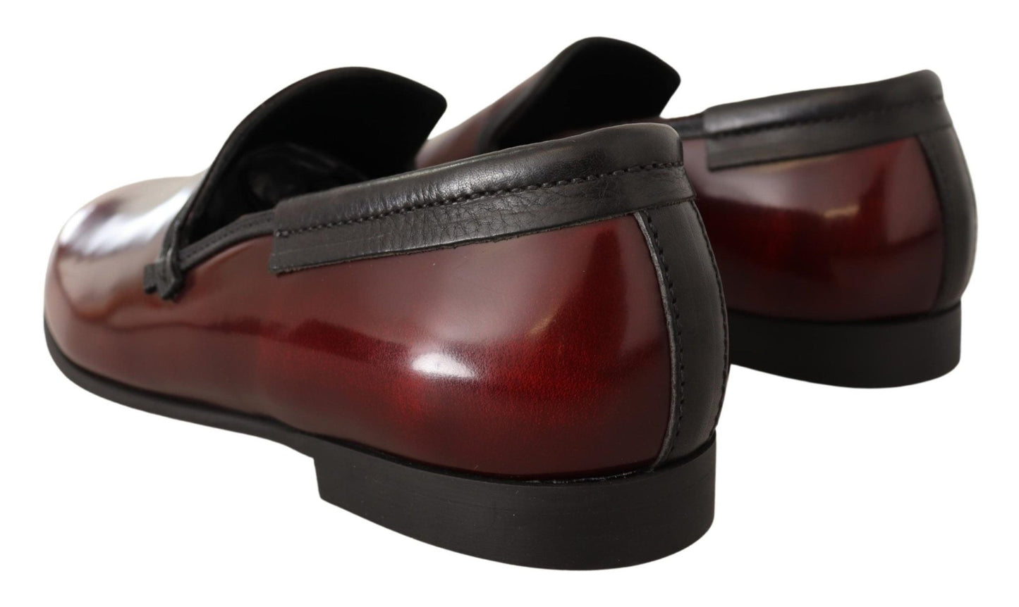 Dolce & Gabbana Bordeaux Patent Leather Dress Loafers Shoes - SMARTMARTNZ