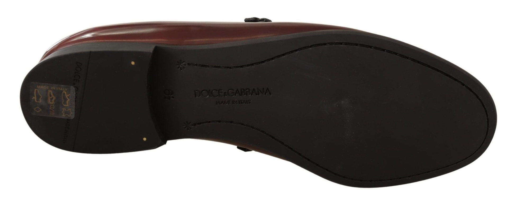 Dolce & Gabbana Bordeaux Patent Leather Dress Loafers Shoes - SMARTMARTNZ