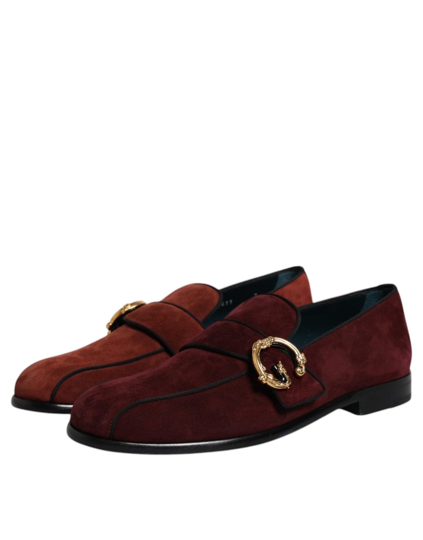 Dolce & Gabbana Bordeaux Suede Loafers Formal Men Dress Shoes - SMARTMARTNZ