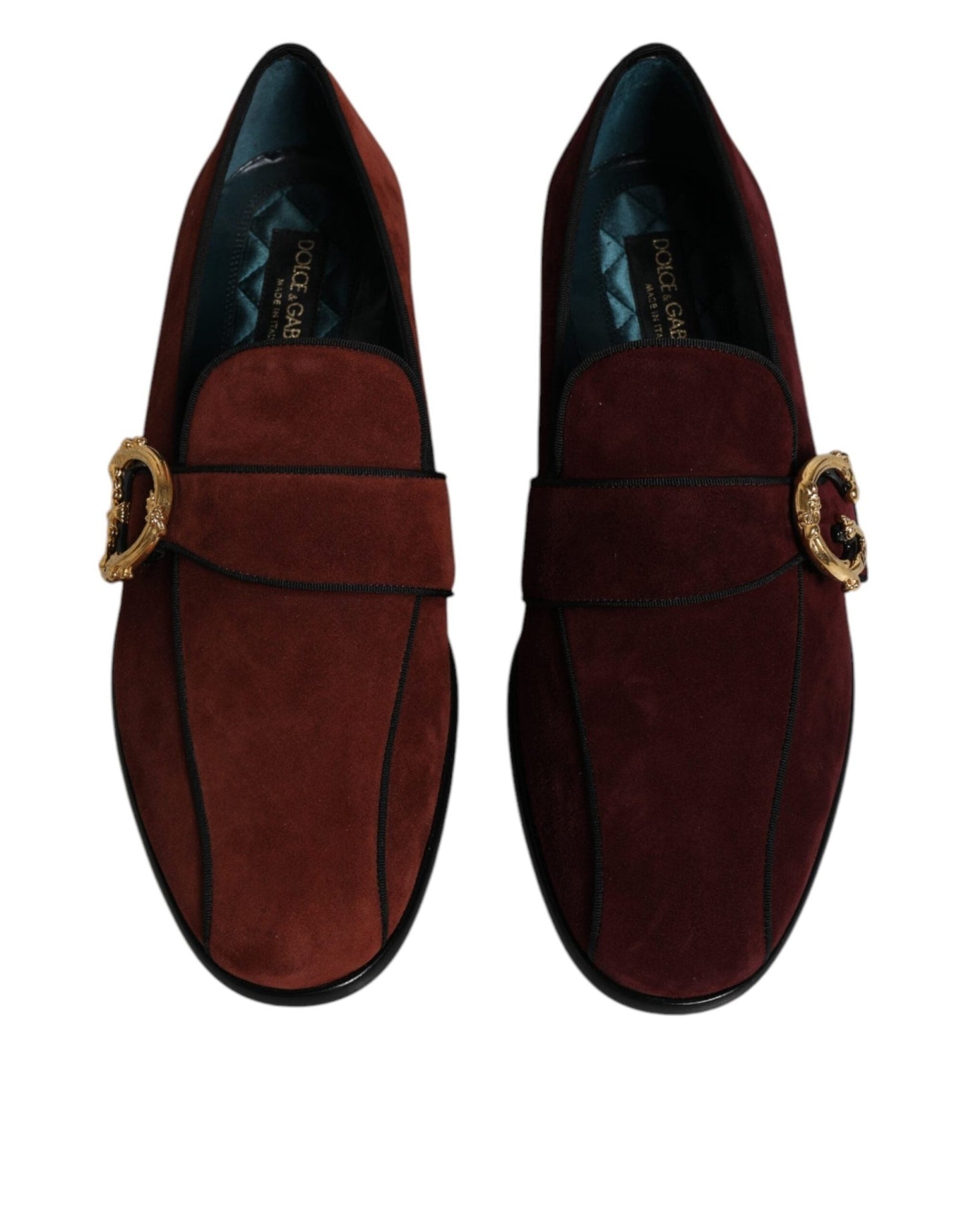 Dolce & Gabbana Bordeaux Suede Loafers Formal Men Dress Shoes - SMARTMARTNZ