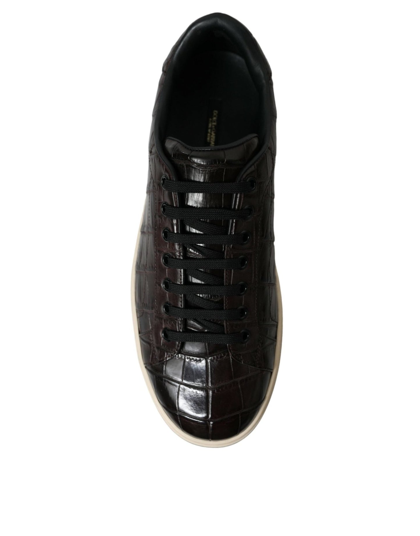 Dolce & Gabbana Brown Croc Exotic Leather Men Casual Sneakers Shoes - SMARTMARTNZ