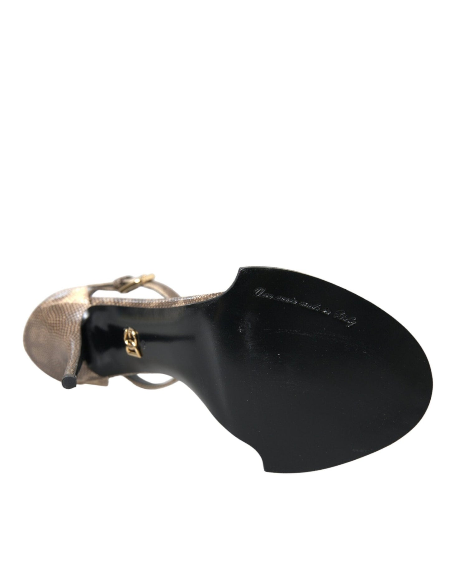 Dolce & Gabbana Brown Exotic Leather Crystal Sandals Shoes - SMARTMARTNZ