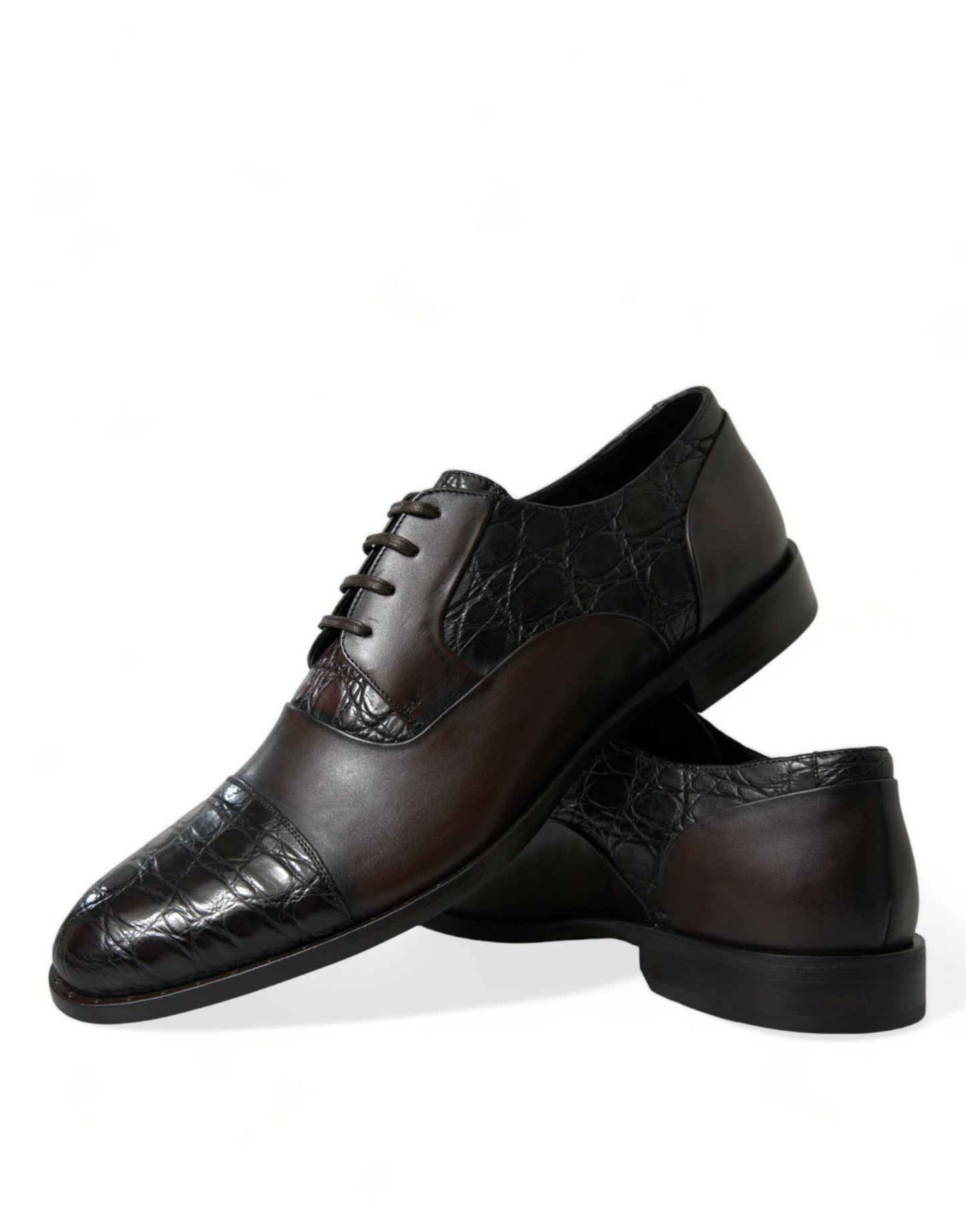 Dolce & Gabbana Brown Exotic Leather Formal Men Dress Shoes - SMARTMARTNZ