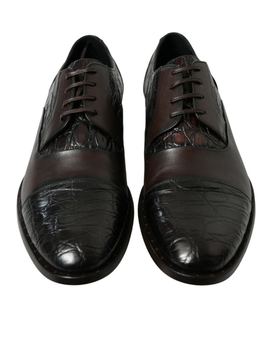 Dolce & Gabbana Brown Exotic Leather Formal Men Dress Shoes - SMARTMARTNZ
