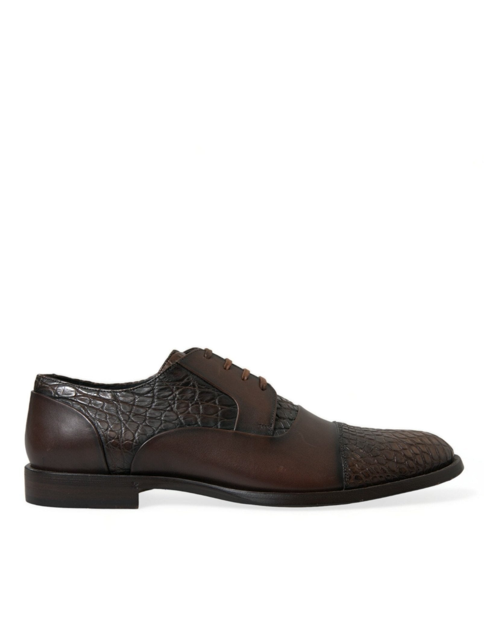 Dolce & Gabbana Brown Exotic Leather Lace Up Oxford Dress Shoes - SMARTMARTNZ