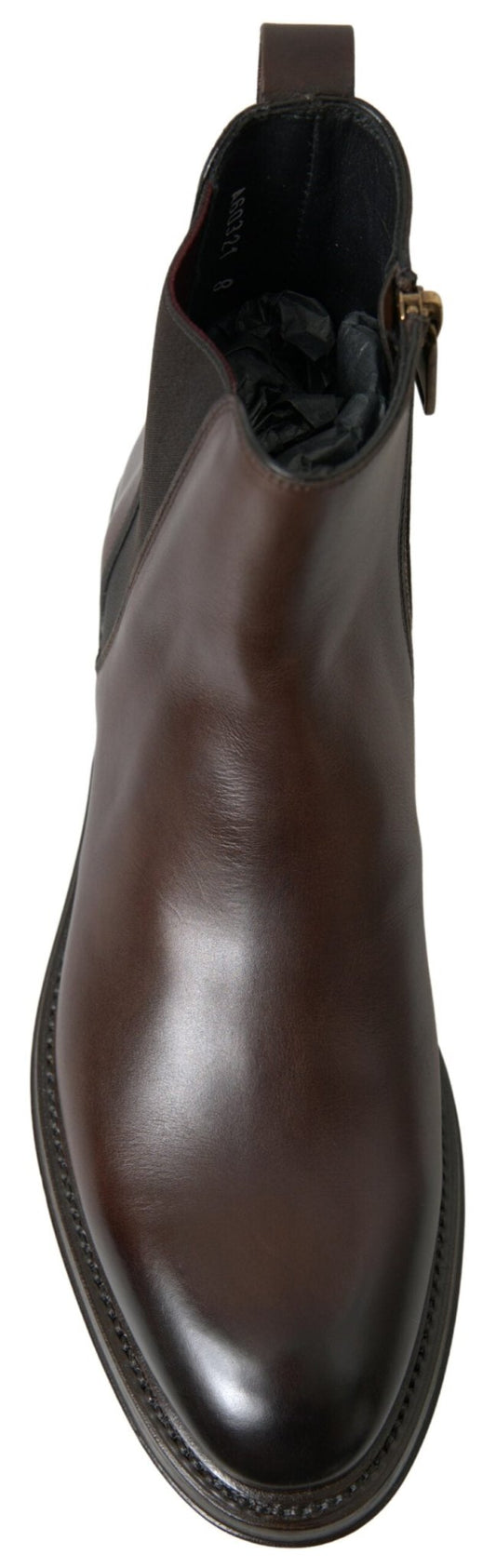 Dolce & Gabbana Brown Leather Chelsea Mens Boots Shoes - SMARTMARTNZ