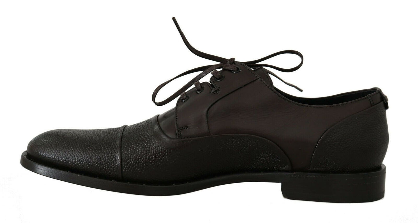 Dolce & Gabbana Brown Leather Laceups Dress Mens Shoes - SMARTMARTNZ