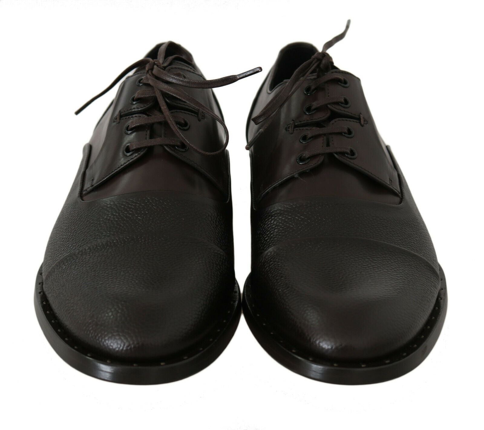 Dolce & Gabbana Brown Leather Laceups Dress Mens Shoes - SMARTMARTNZ