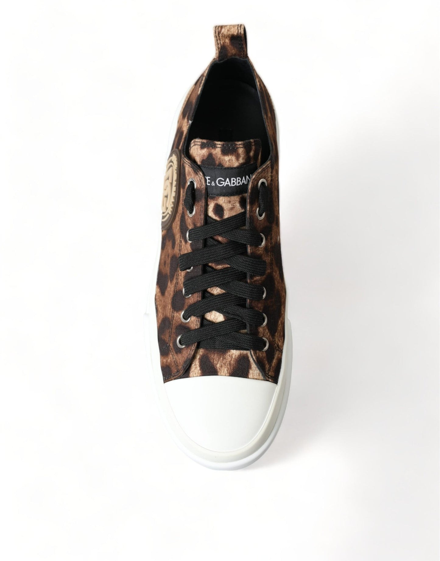 Dolce & Gabbana Brown Leopard Canvas Sneakers Shoes - SMARTMARTNZ