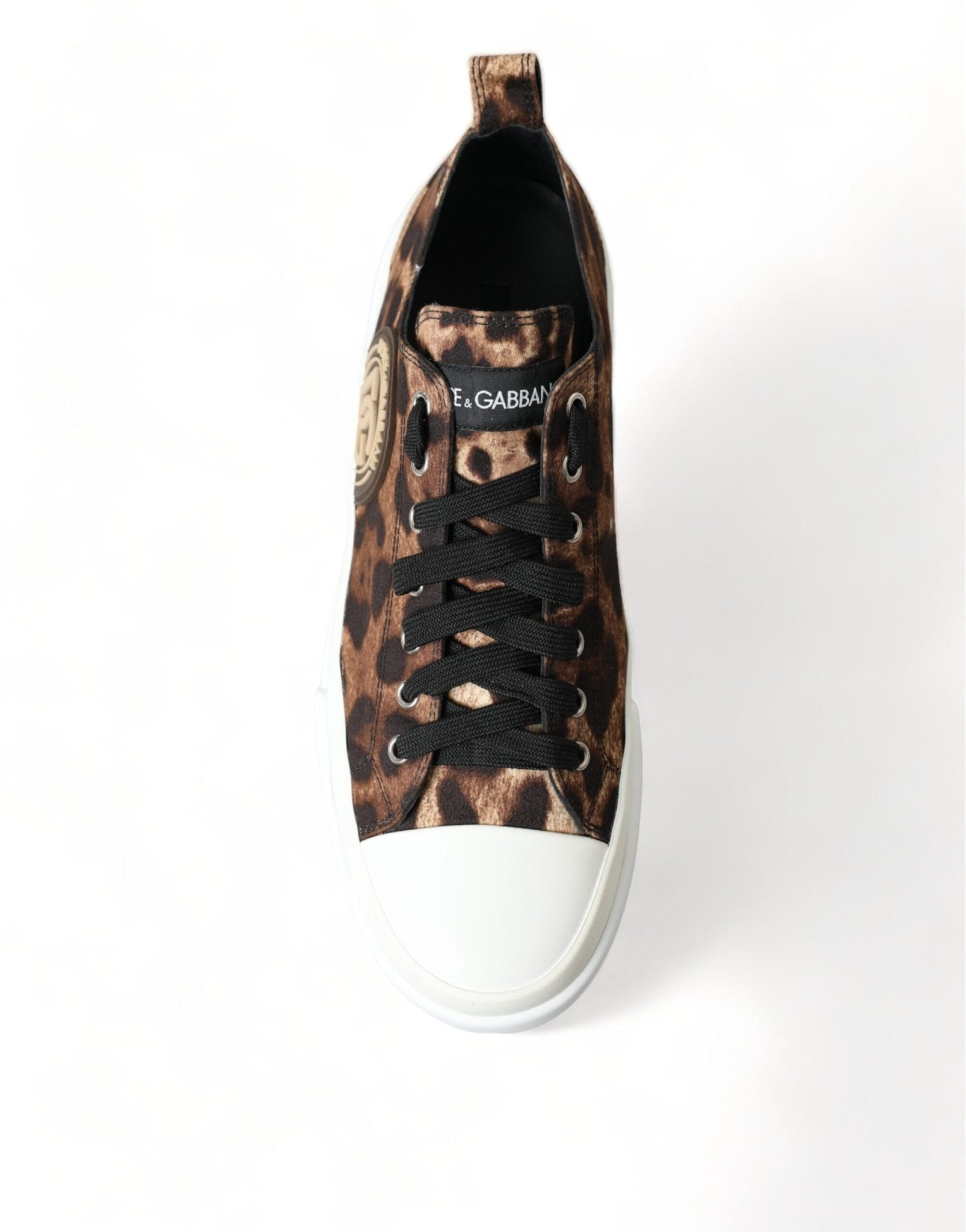 Dolce & Gabbana Brown Leopard Canvas Sneakers Shoes - SMARTMARTNZ