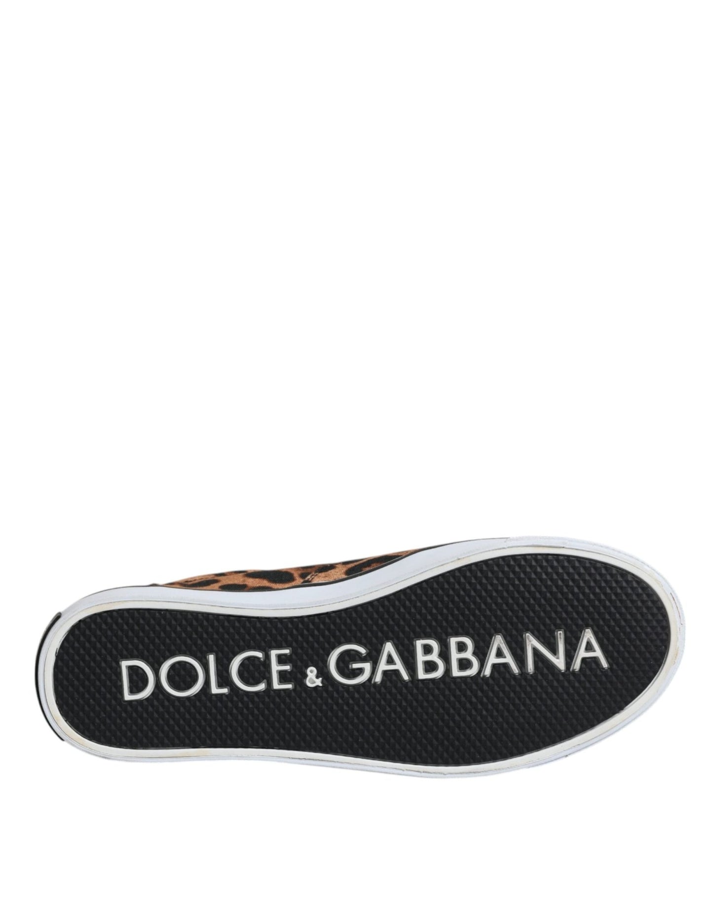 Dolce & Gabbana Brown Leopard Logo Print Cotton Sneakers Shoes - SMARTMARTNZ