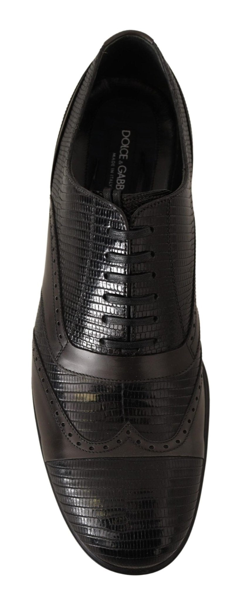 Dolce & Gabbana Brown Lizard Skin Leather Oxford Dress Shoes - SMARTMARTNZ