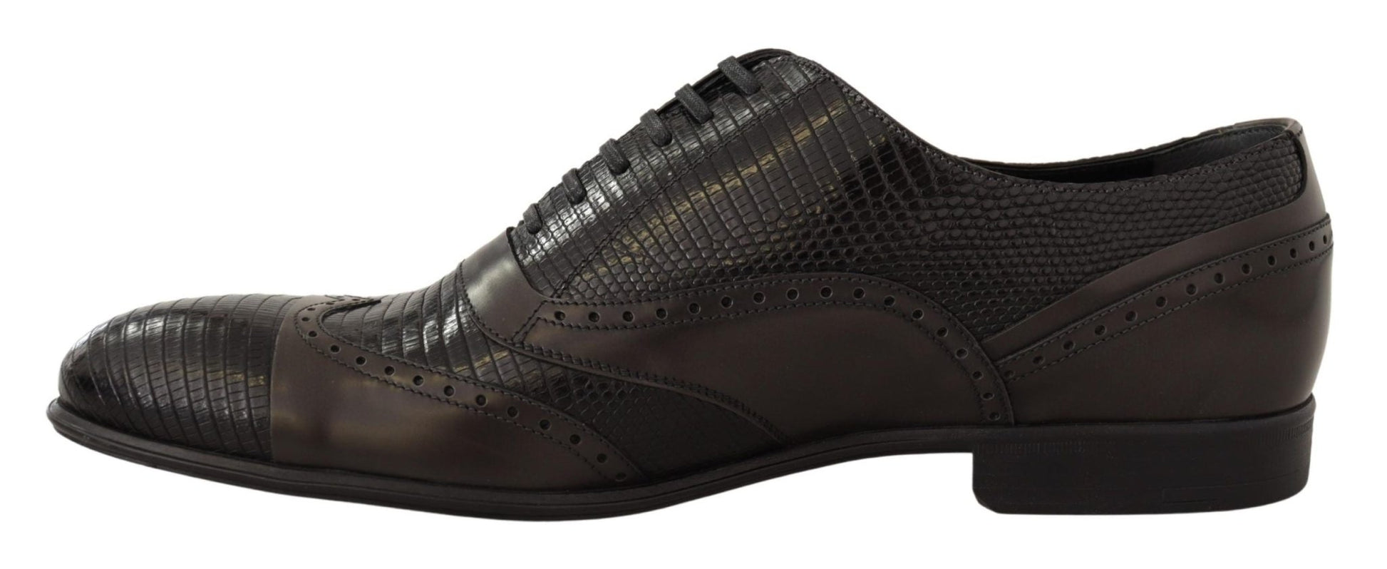Dolce & Gabbana Brown Lizard Skin Leather Oxford Dress Shoes - SMARTMARTNZ