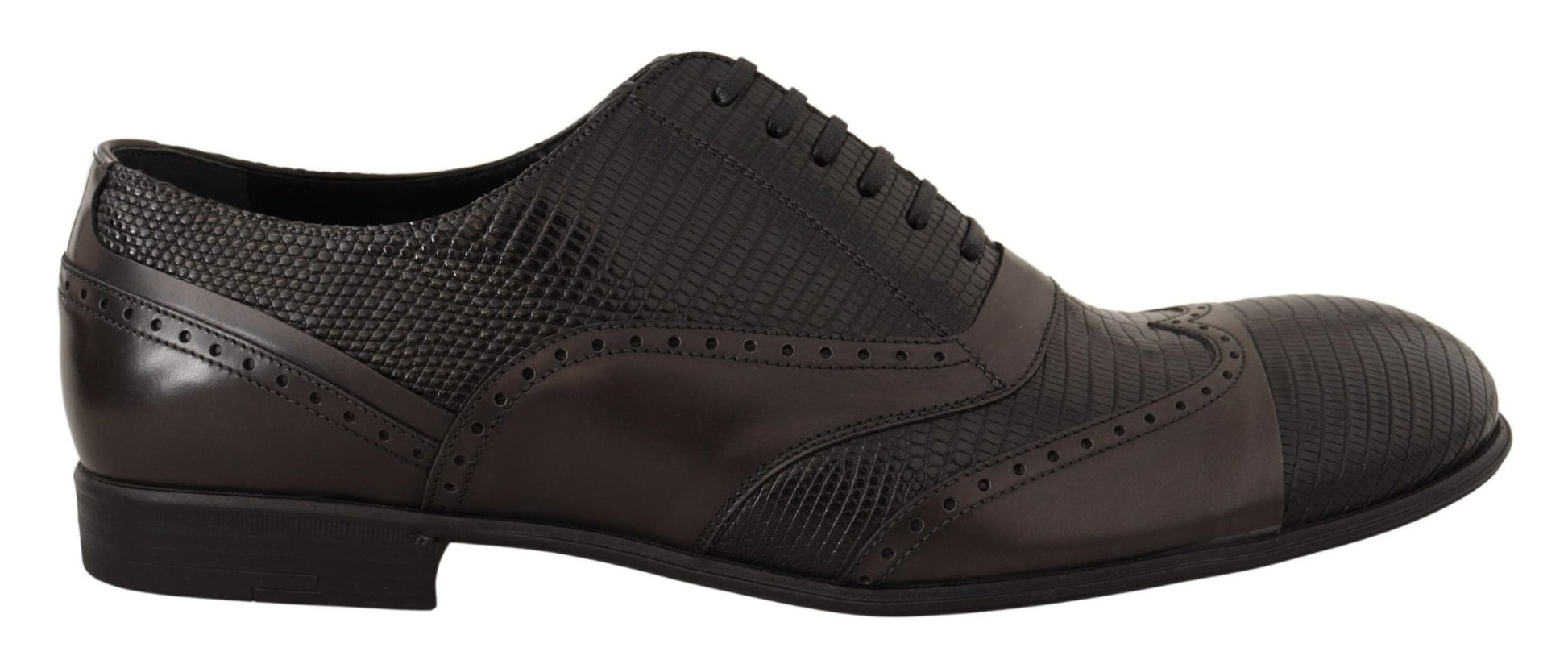 Dolce & Gabbana Brown Lizard Skin Leather Oxford Dress Shoes - SMARTMARTNZ