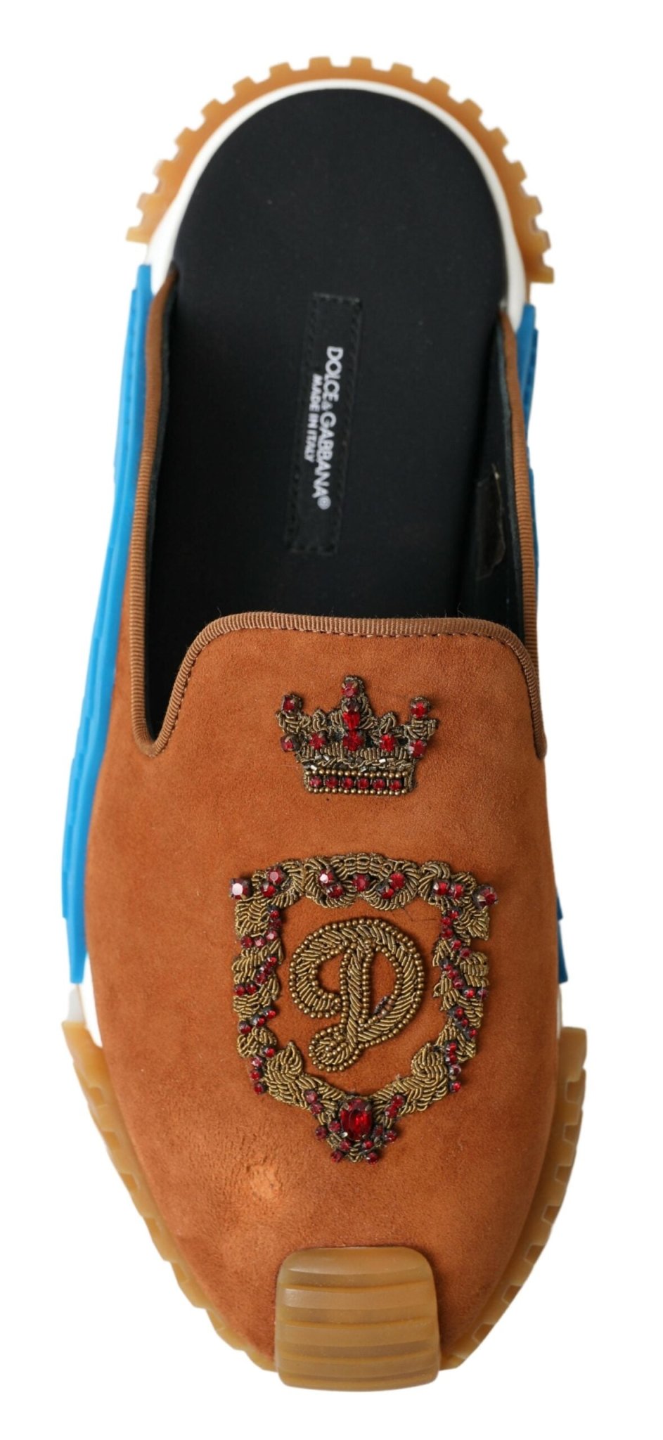 Dolce & Gabbana Brown Suede Crown Logo NS1 Slides Sandals - SMARTMARTNZ