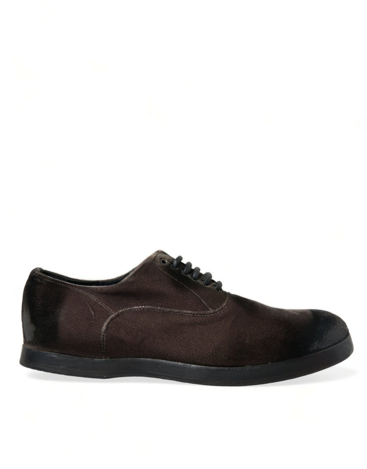Dolce & Gabbana Brown Velvet Men Lace Up Oxford Dress Shoes - SMARTMARTNZ