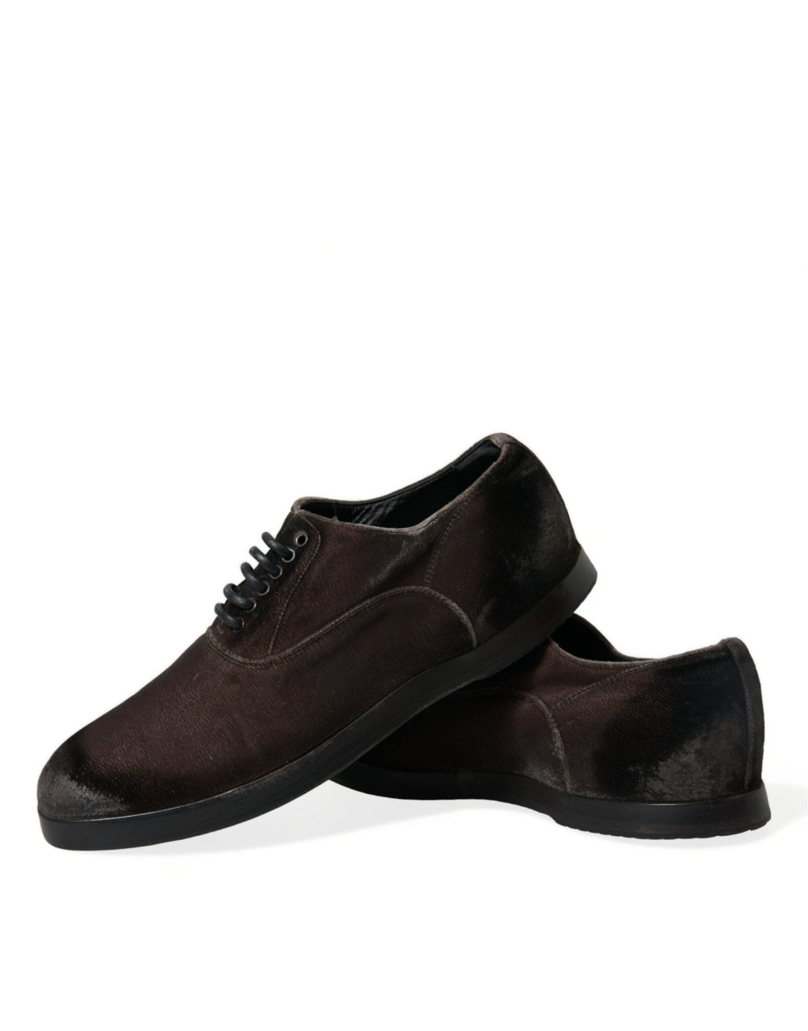 Dolce & Gabbana Brown Velvet Men Lace Up Oxford Dress Shoes - SMARTMARTNZ