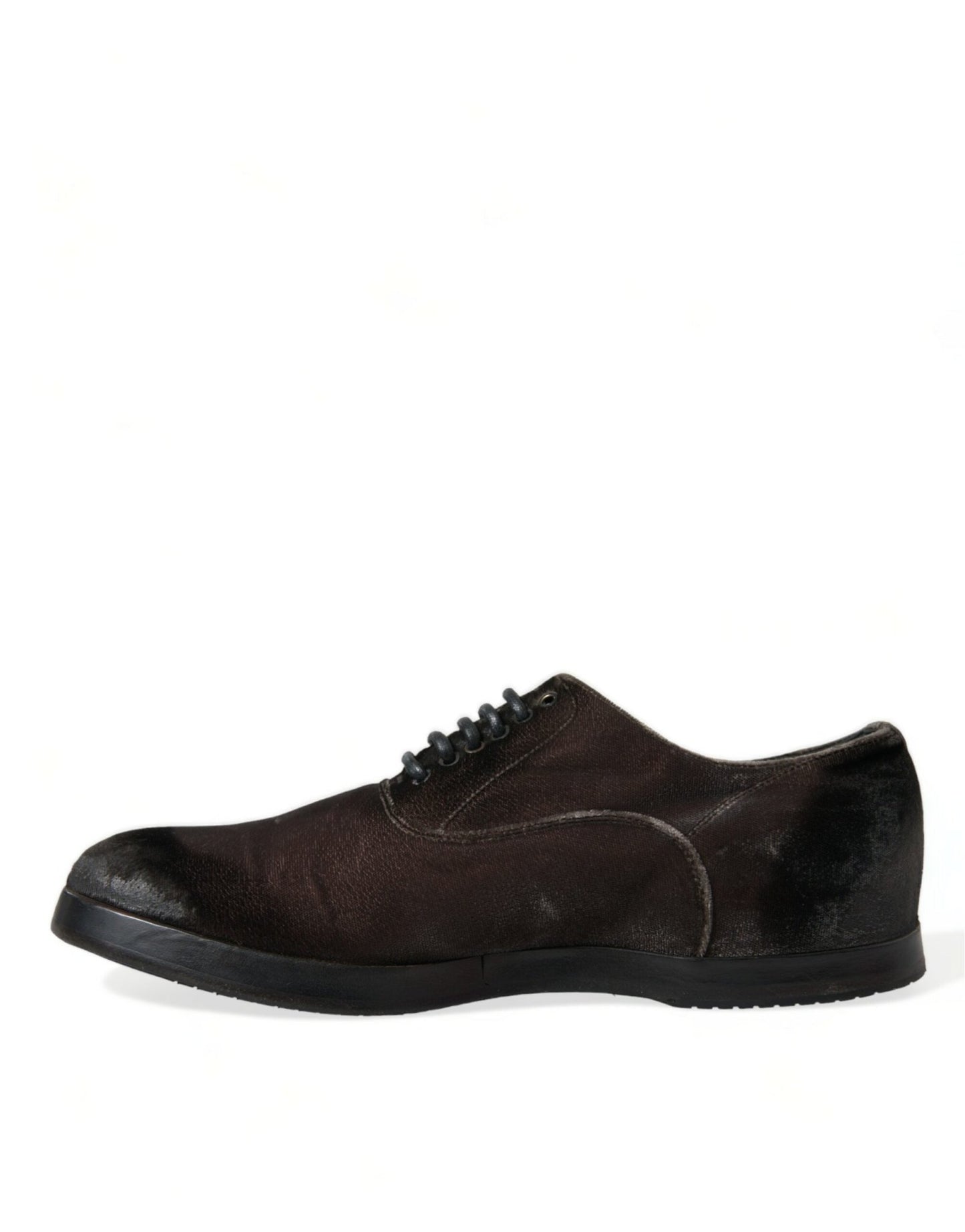 Dolce & Gabbana Brown Velvet Men Lace Up Oxford Dress Shoes - SMARTMARTNZ