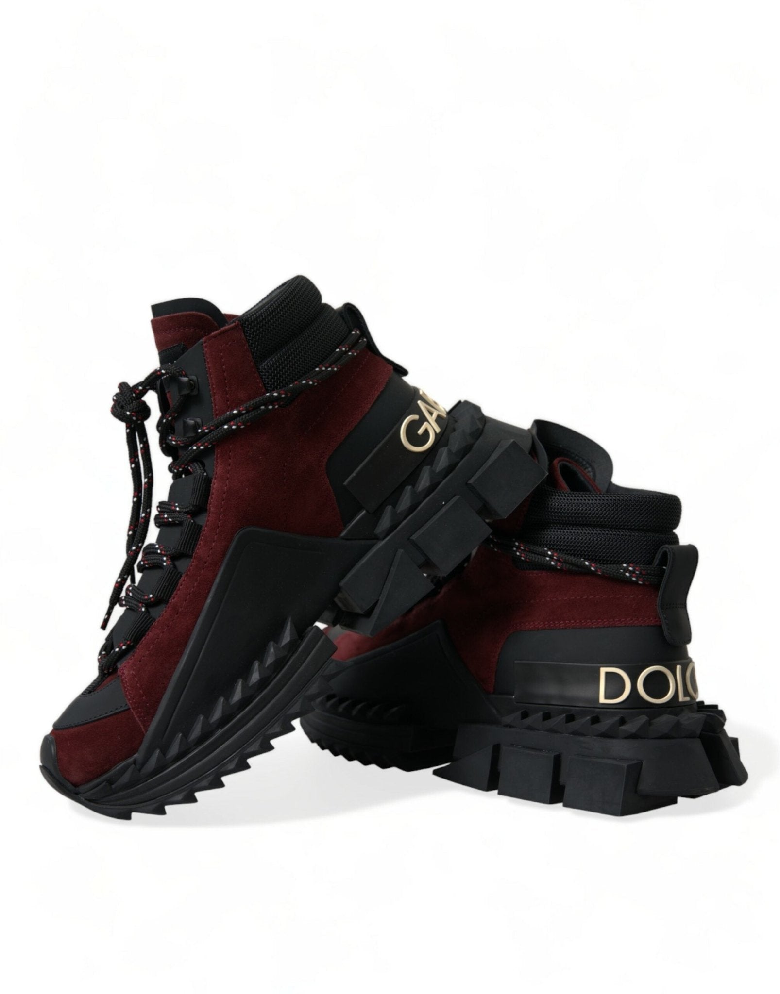 Dolce & Gabbana Burgundy Super King High Top Men Sneakers Shoes - SMARTMARTNZ