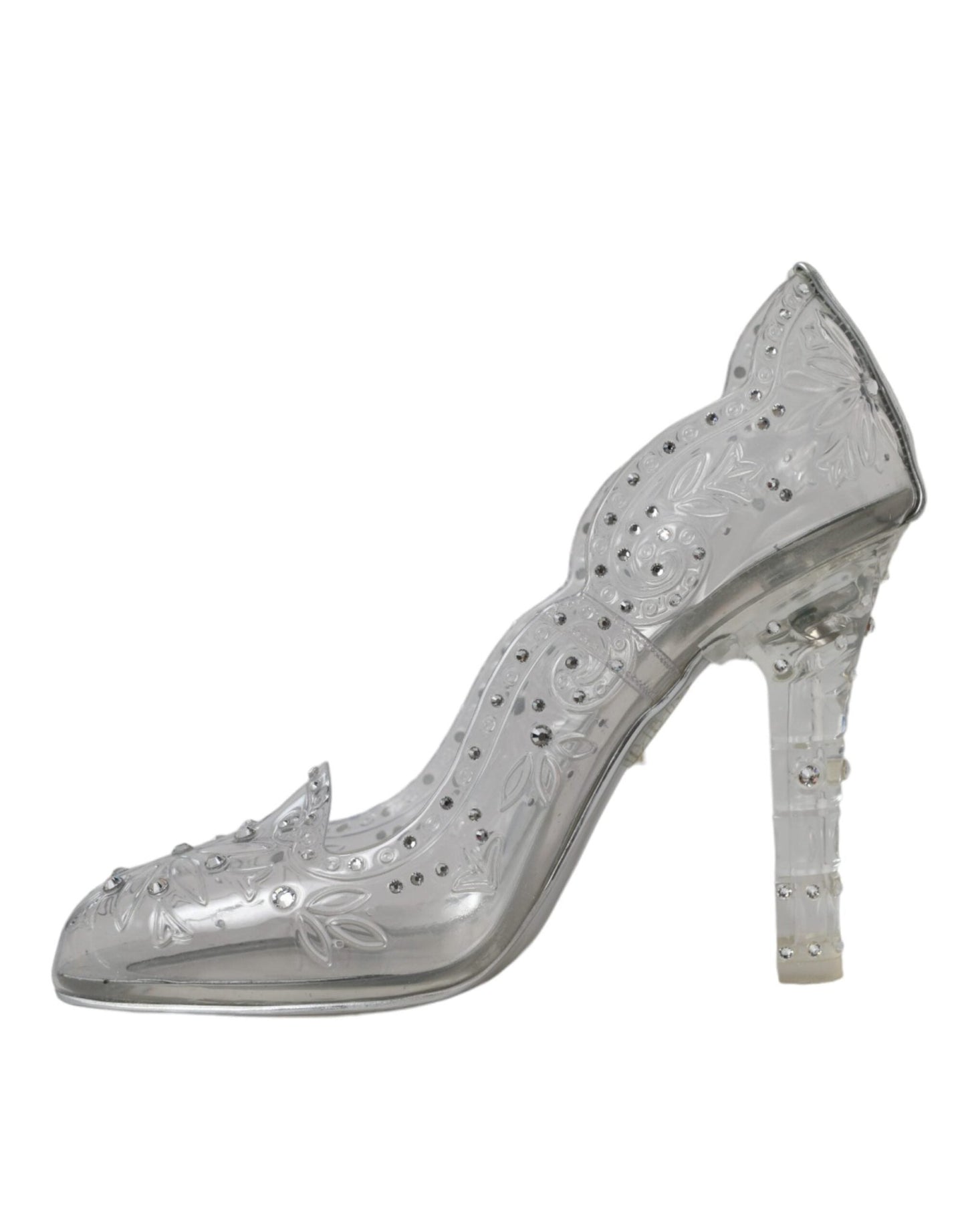 Dolce & Gabbana Clear Floral Crystal Heels CINDERELLA Shoes - SMARTMARTNZ