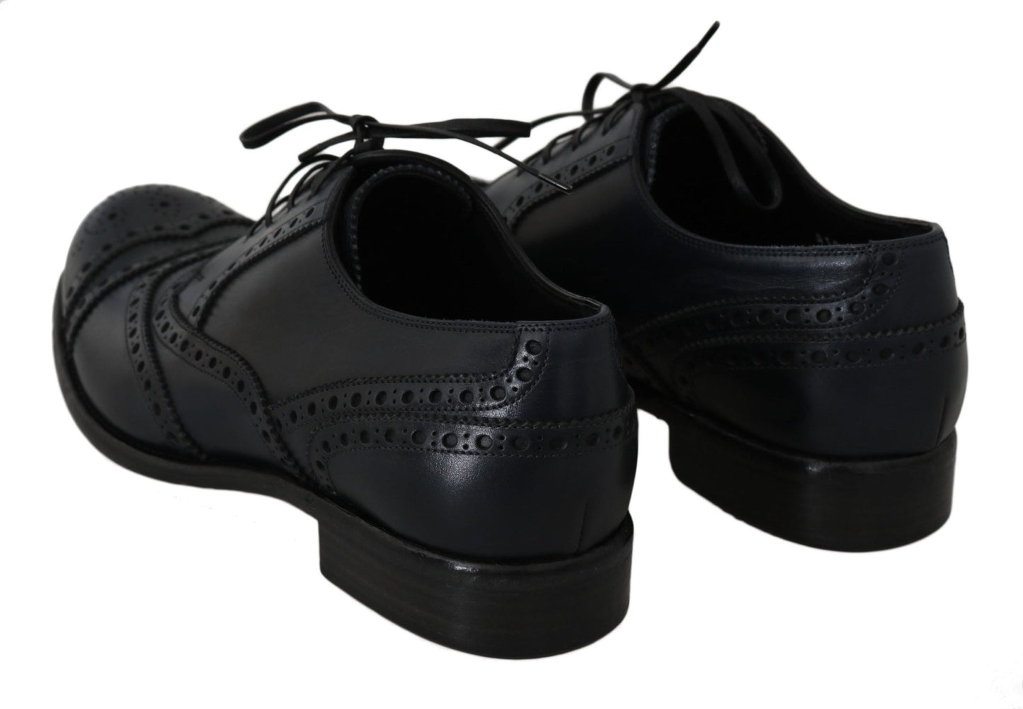 Dolce & Gabbana Dark Blue Leather Wingtip Oxford Dress Shoes - SMARTMARTNZ