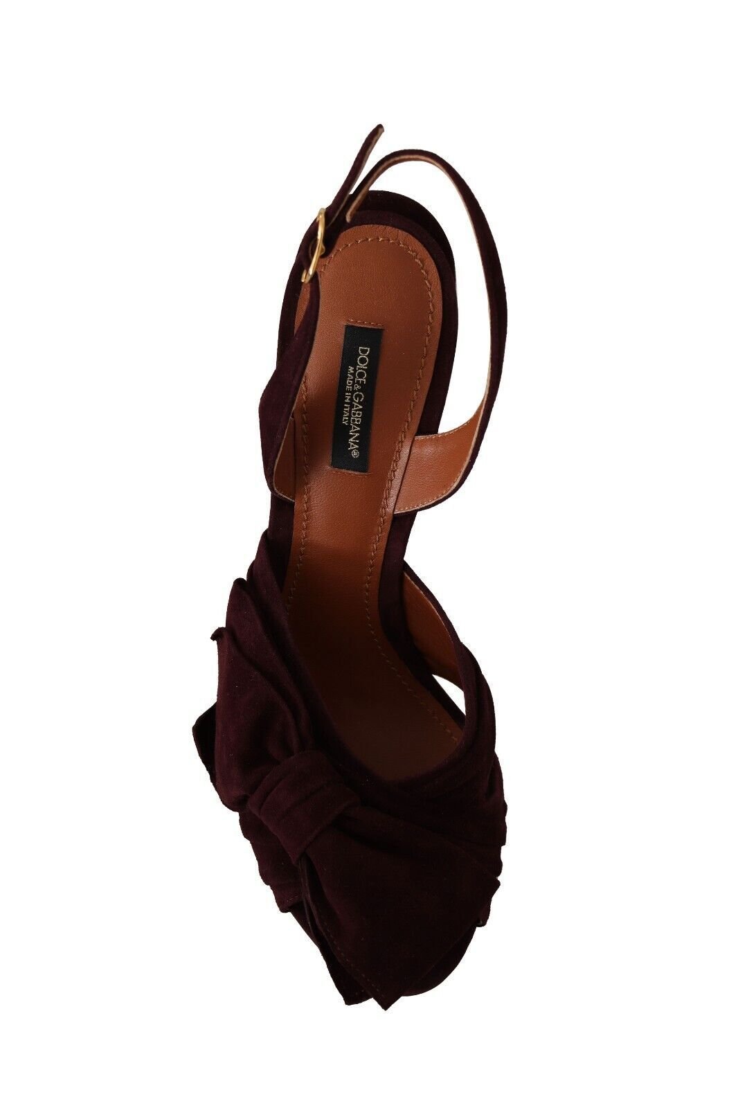 Dolce & Gabbana Dark Purple Suede Ankle Strap Sandals Shoes - SMARTMARTNZ