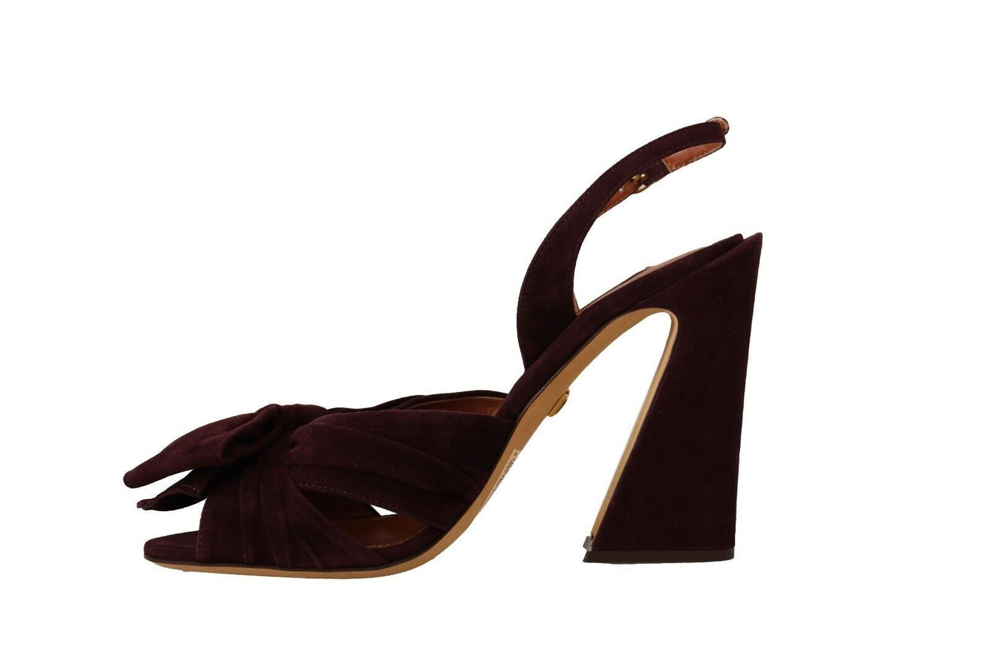 Dolce & Gabbana Dark Purple Suede Ankle Strap Sandals Shoes - SMARTMARTNZ