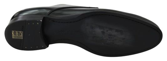 Dolce & Gabbana Derby Napoli Black Leather Dress Formal Shoes - SMARTMARTNZ