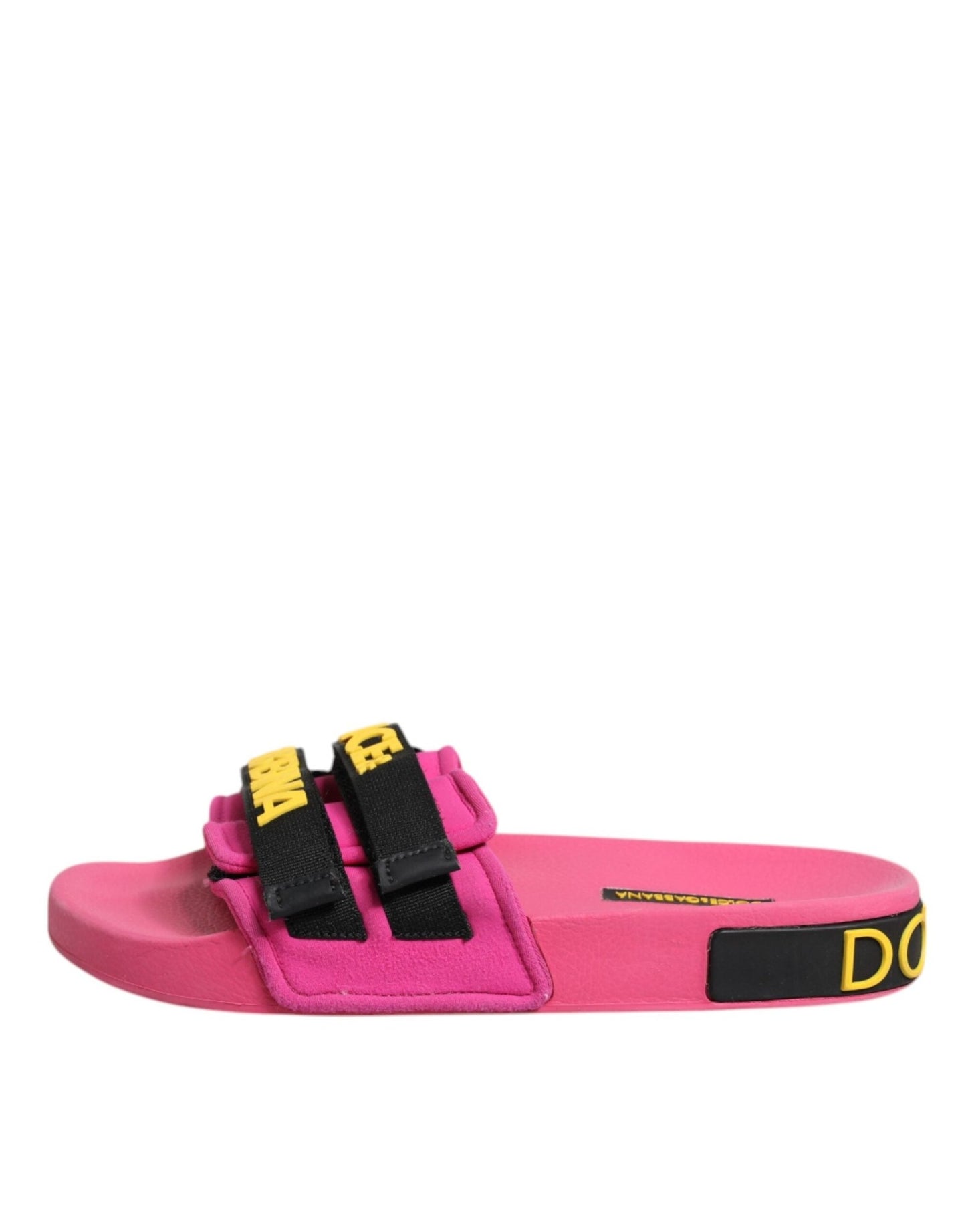 Dolce & Gabbana Fuchsia Neoprene Slides Flats Beachwear Shoes - SMARTMARTNZ